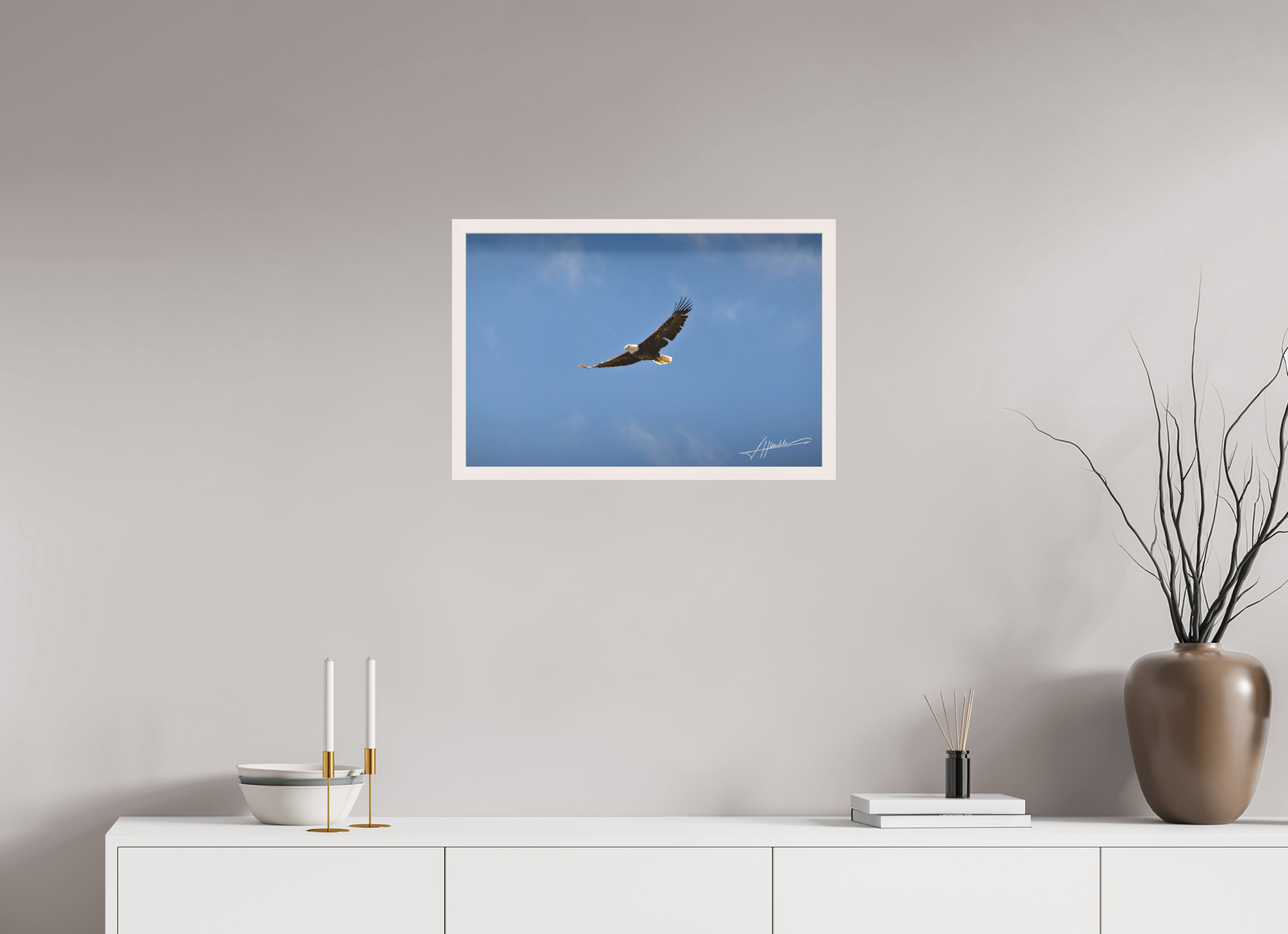 24 x 16″, Shadow Box Frame Soaring Free