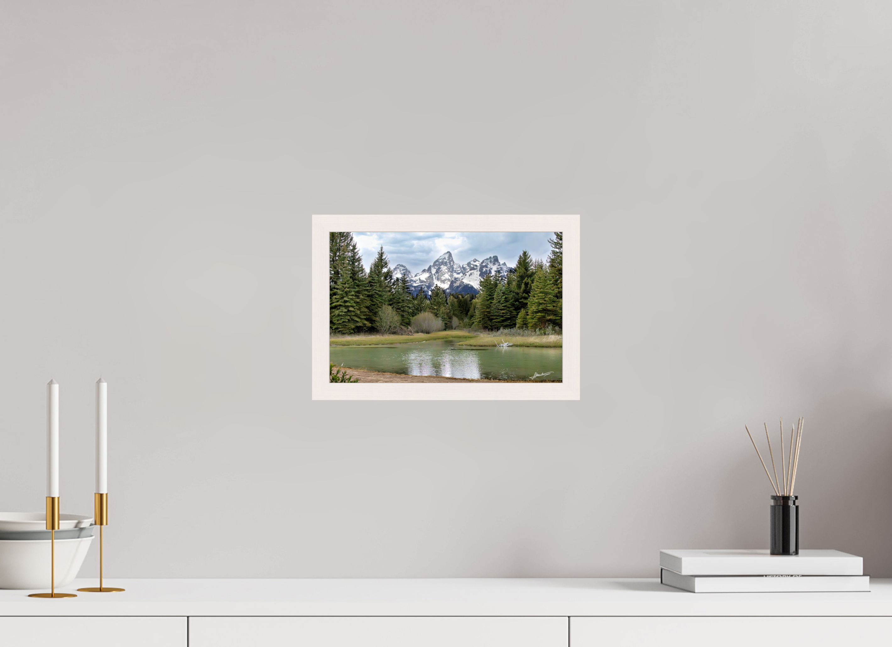 12 x 8″, Gallery Frame Mountain Reflection