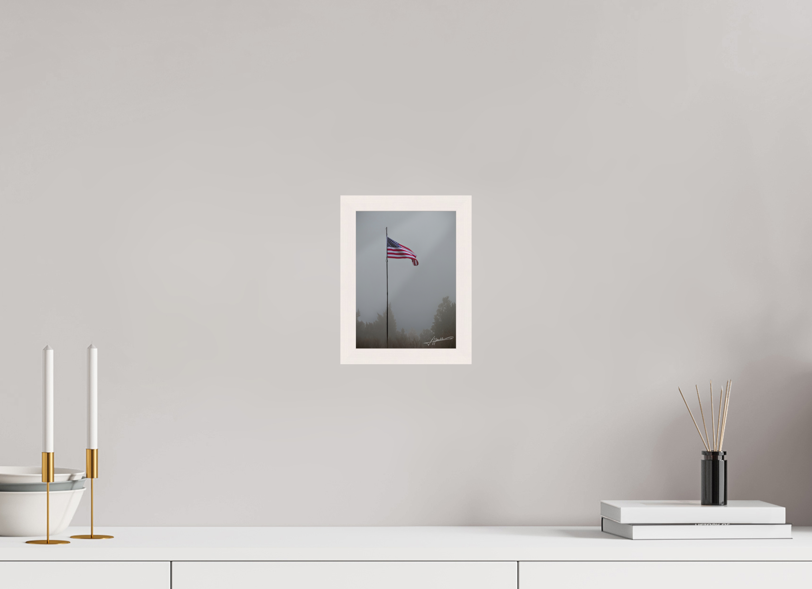 6 x 8″, Gallery Frame Flag in the Breeze