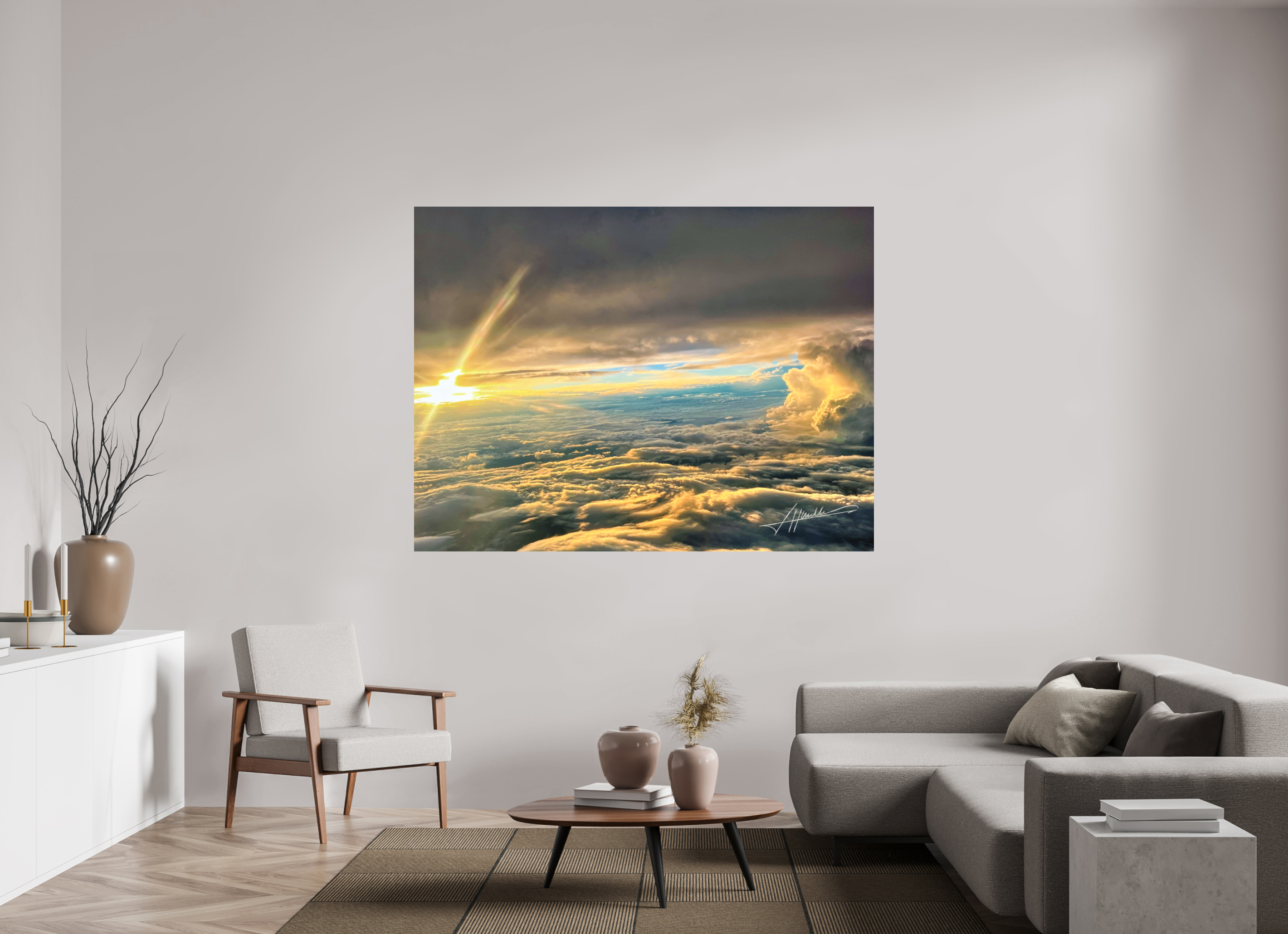 72 x 54″, Metal Dibond Above the clouds