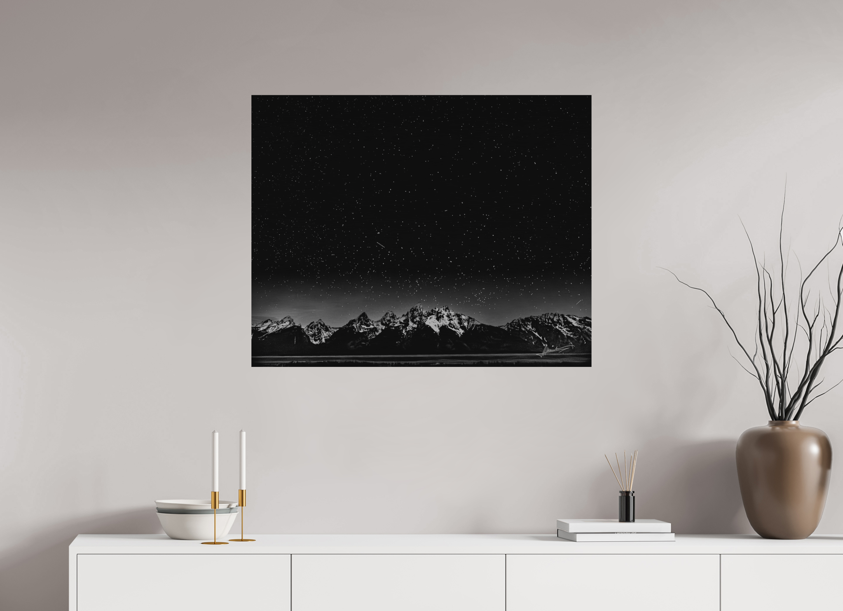 35 x 28″, Direct Brushed Aluminum Midnight in the Rockies