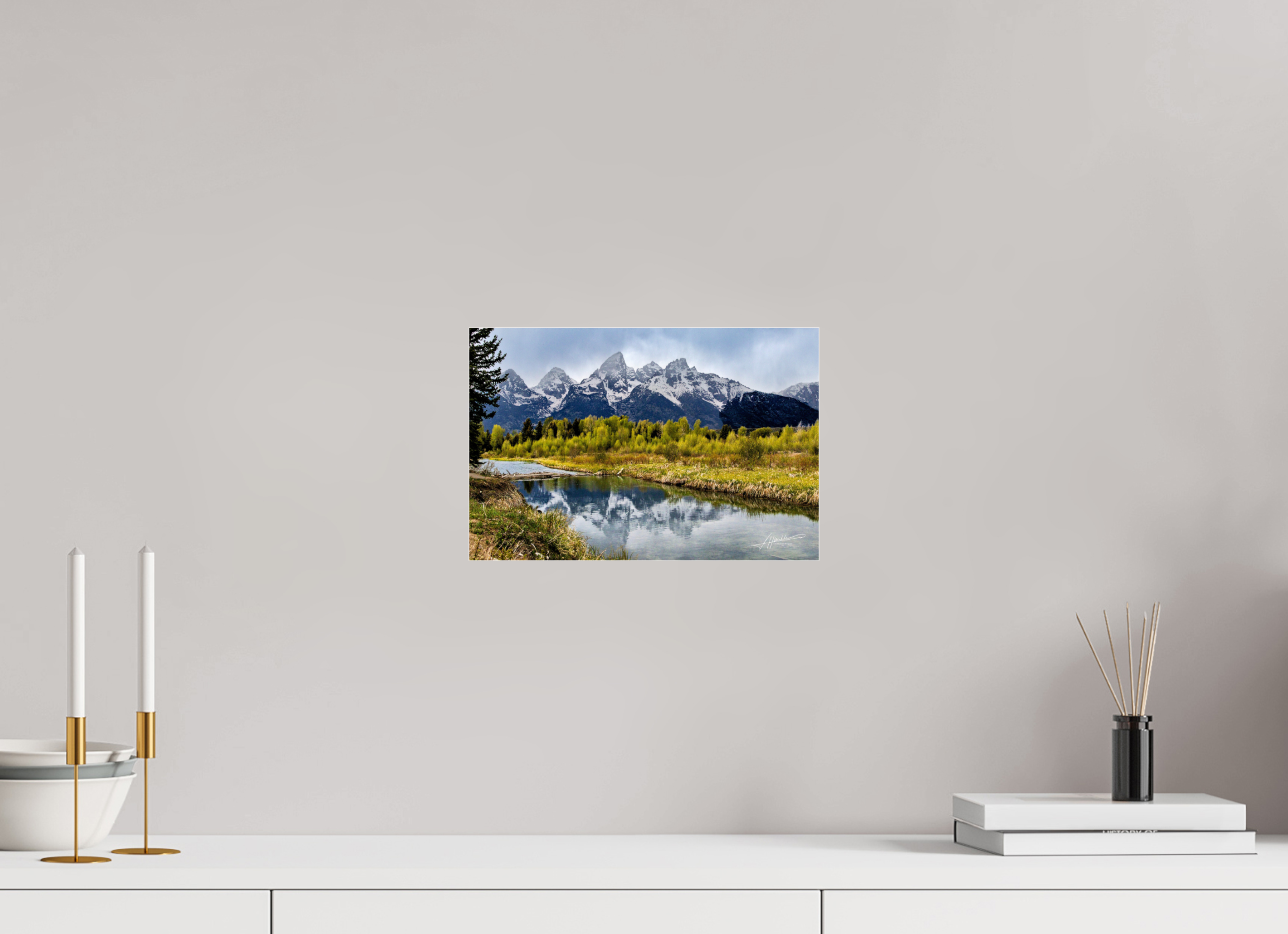 12 x 8″, Photo Print Under Acrylic Glass Reflecting Peaks