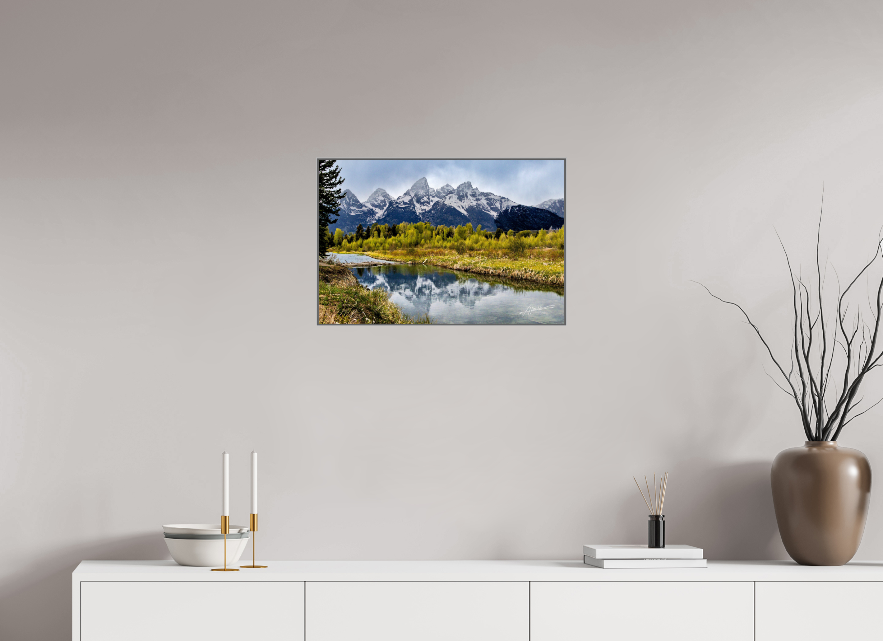 24 x 16″, Aluminum ArtBox Reflecting Peaks