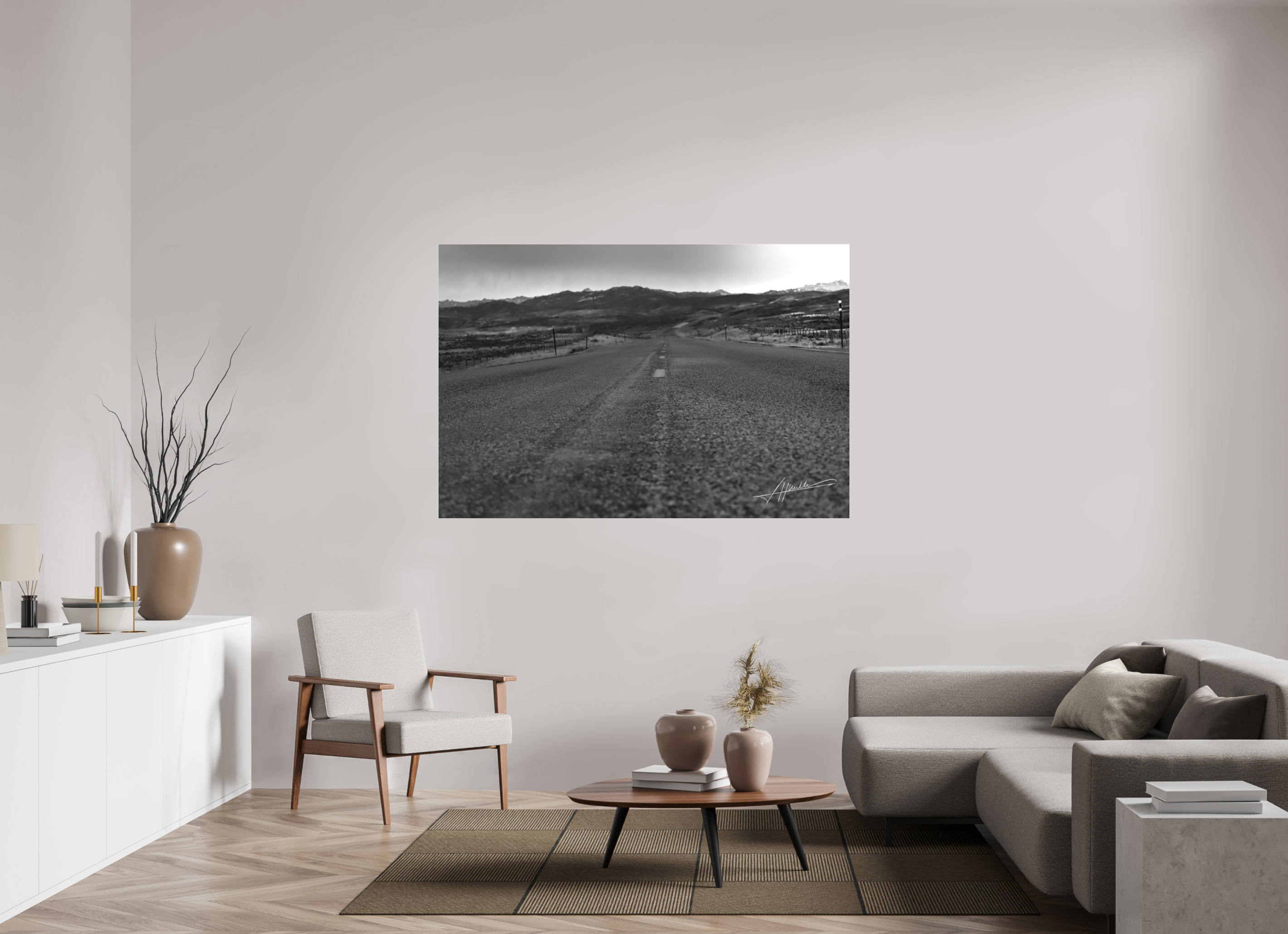 66 x 44″, Ilford BW Acrylic Highway to the Storm