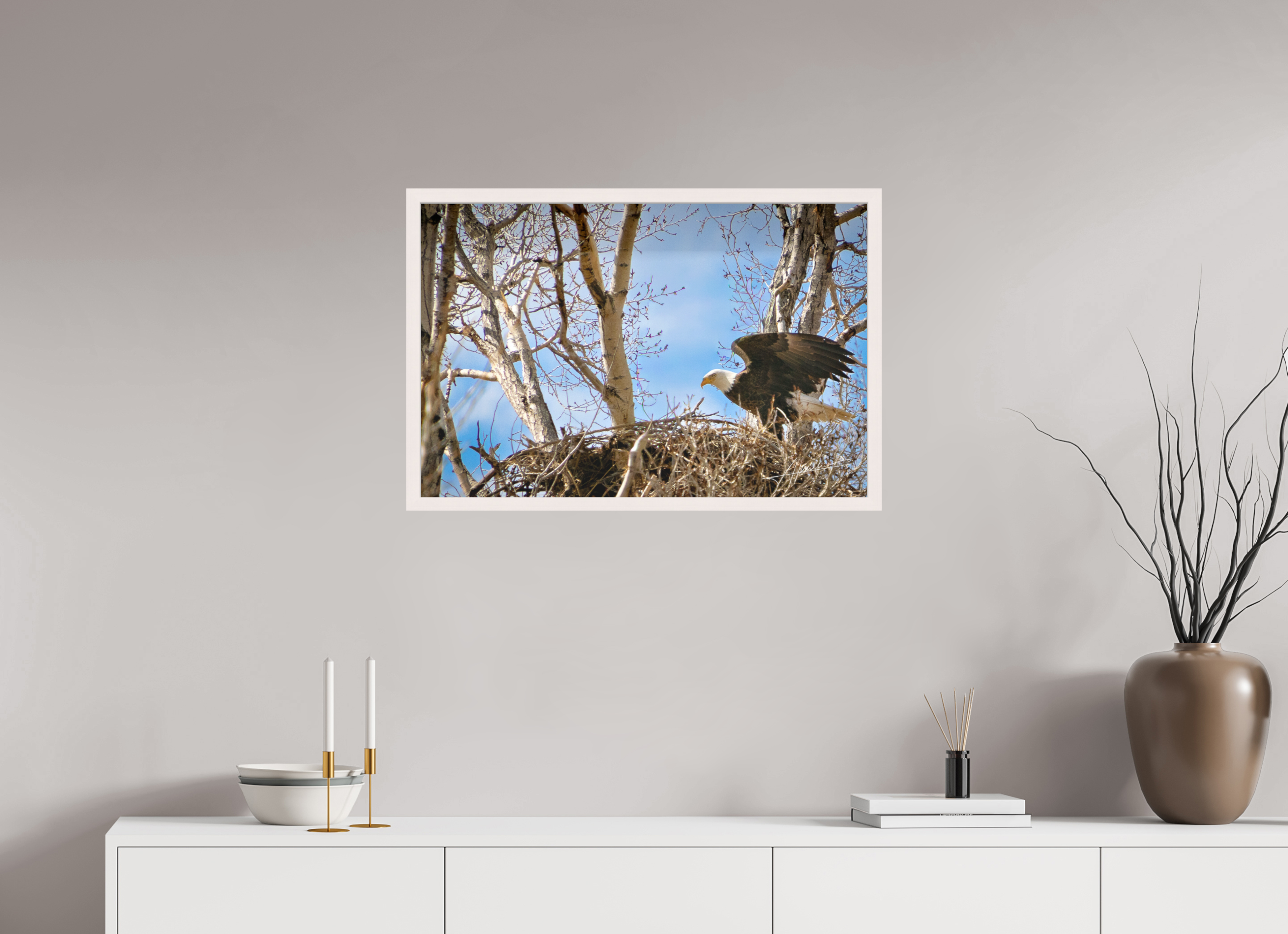 30 x 20″, Shadow Box Frame The Eagles Nest
