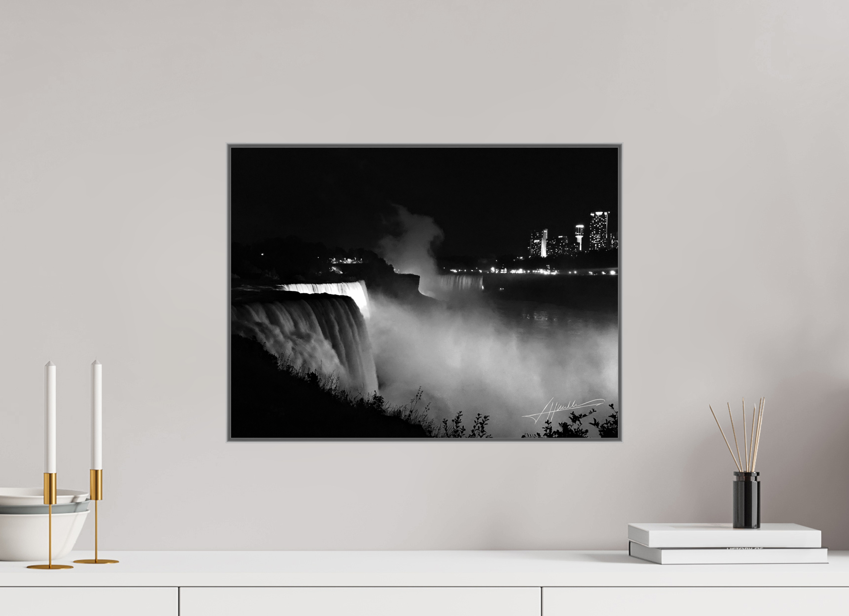 20 x 15″, Aluminum ArtBox A Night at Niagara