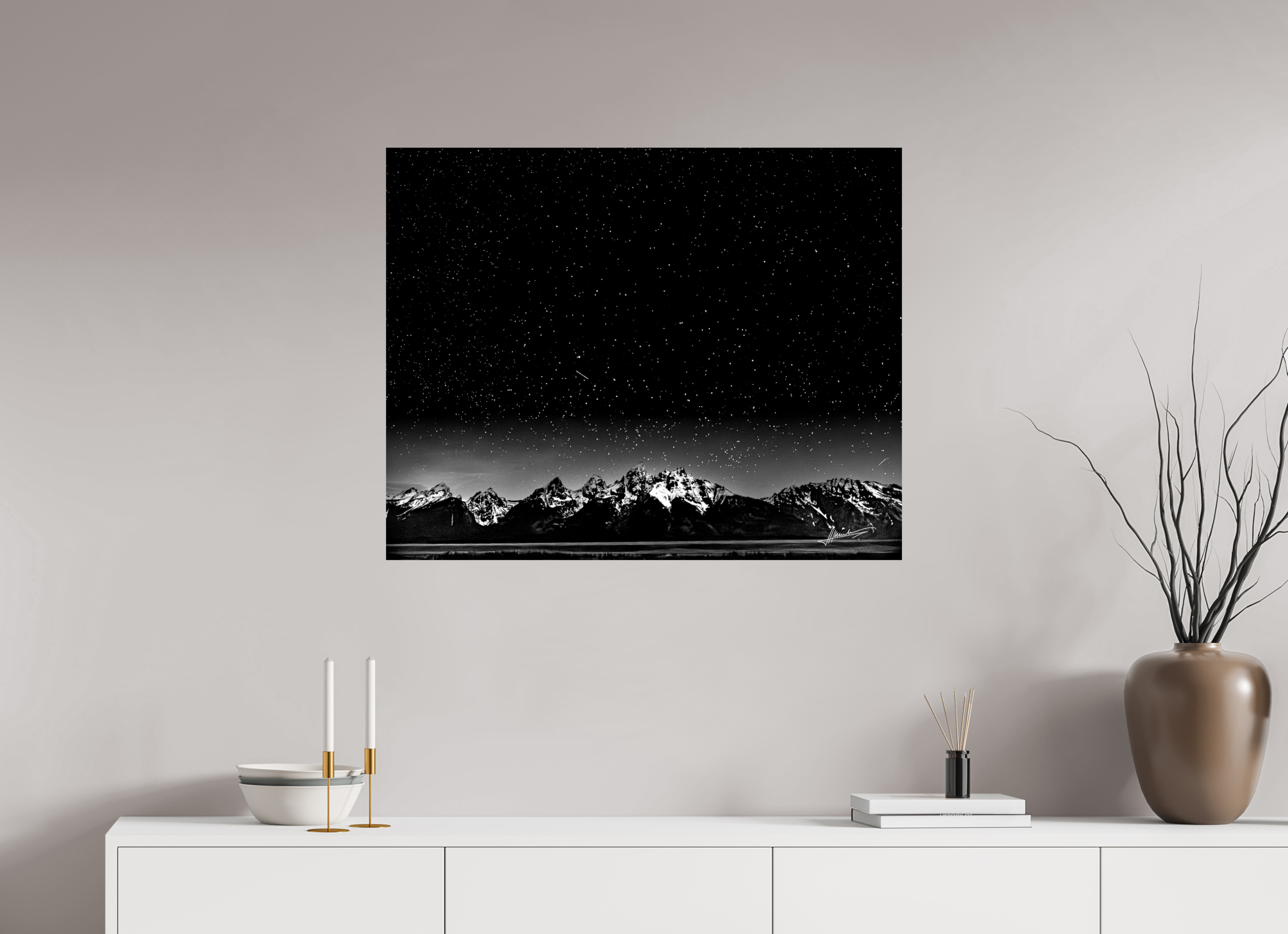 35 x 28″, Photo Print On Ilford Baryta Paper Midnight in the Rockies