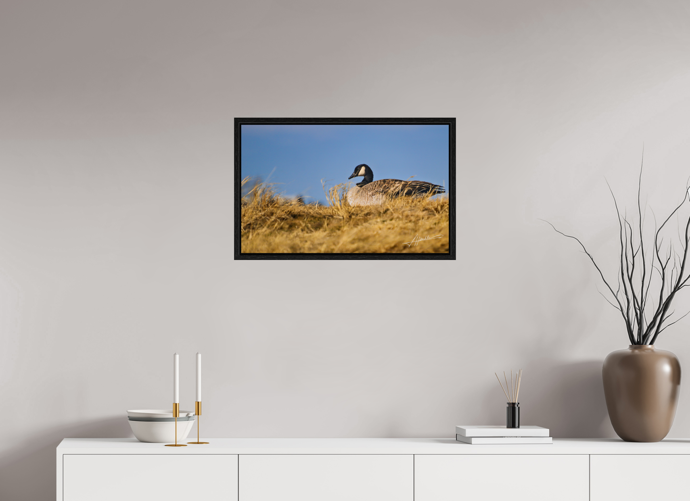 25.9 x 16″, Floater Frame The Nesting Goose