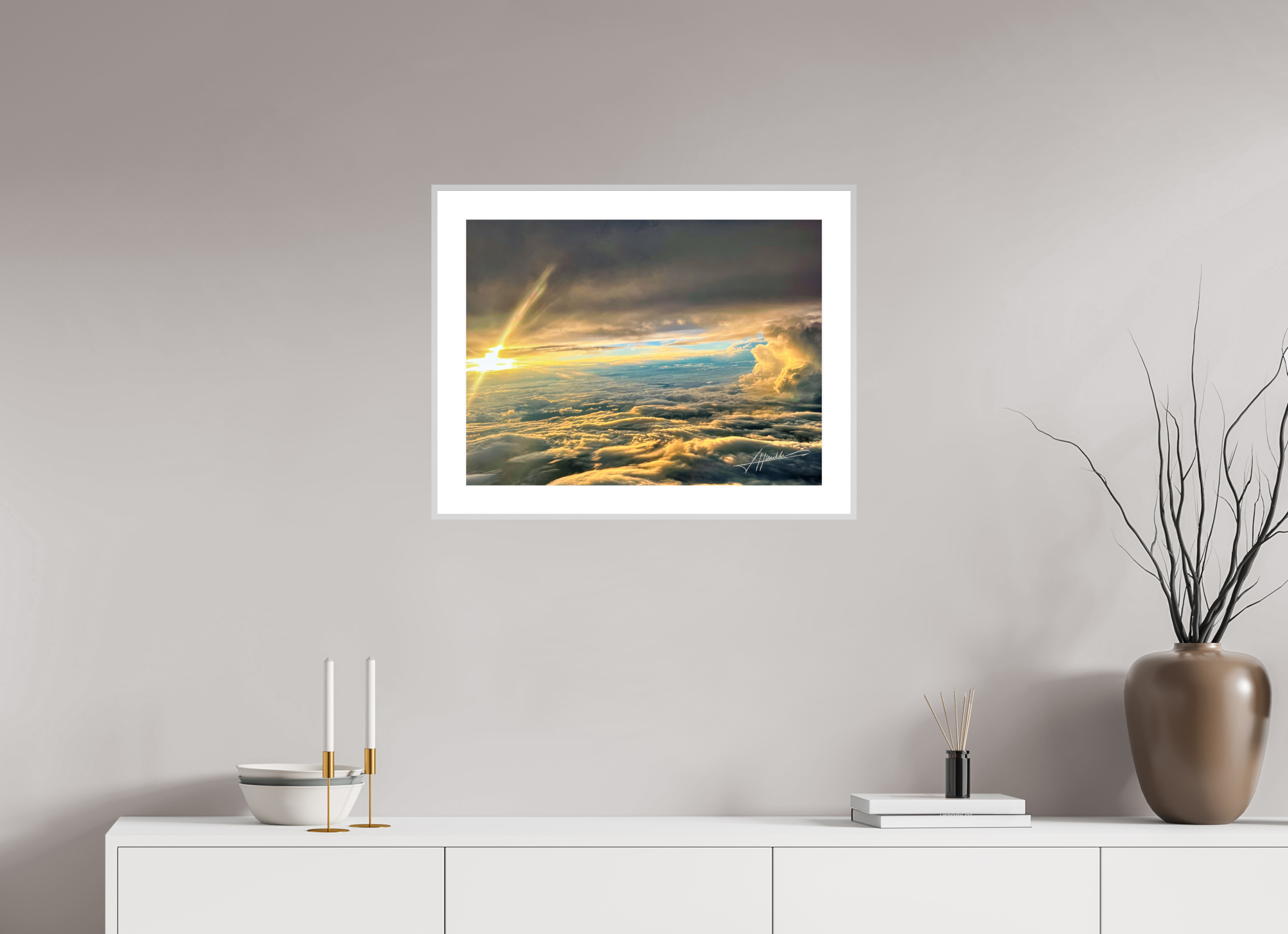 24 x 18″, Changeable Magnetic Frame Above the clouds