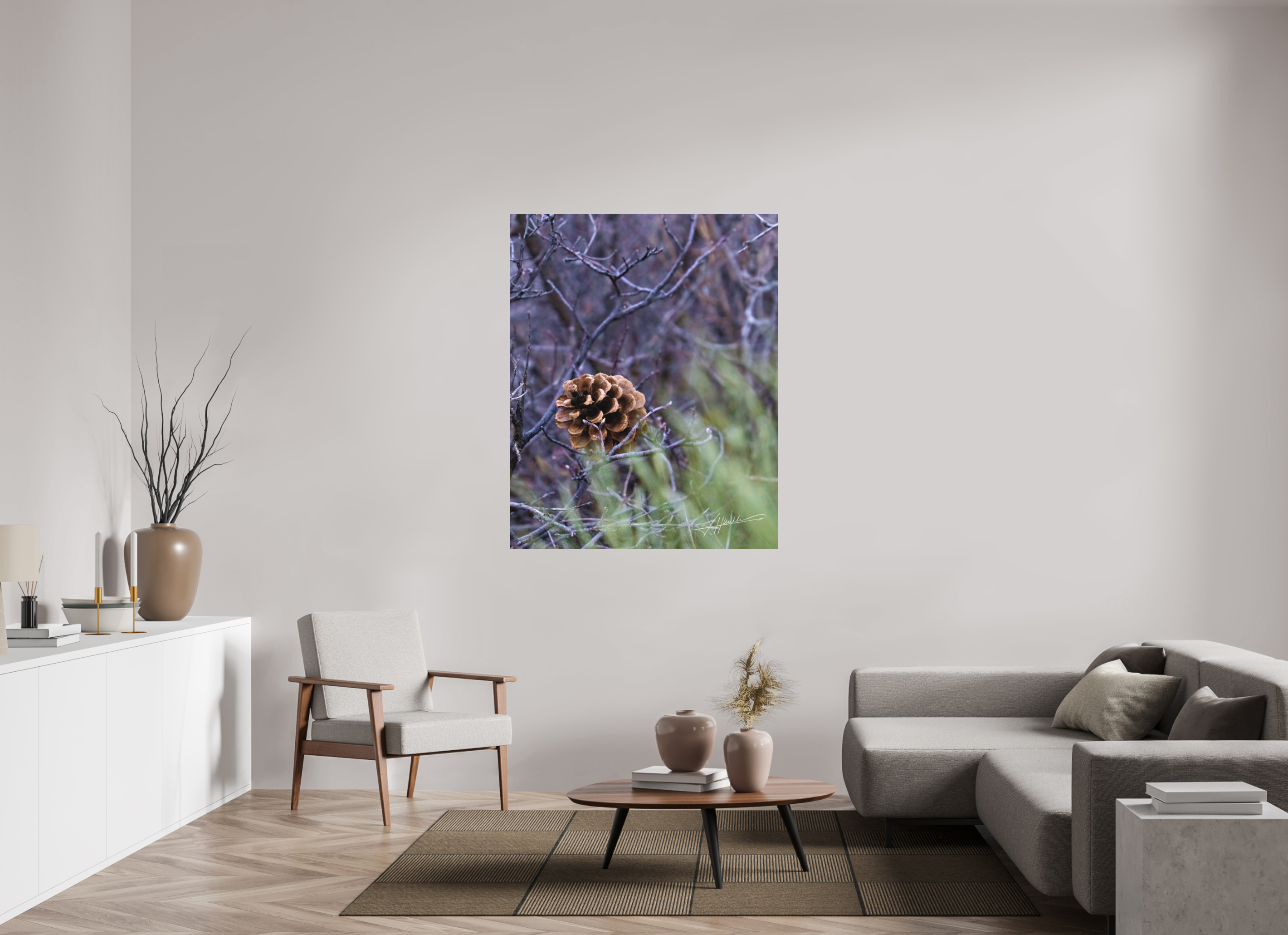 43 x 53.7″, Metal Dibond Mountain Pinecone