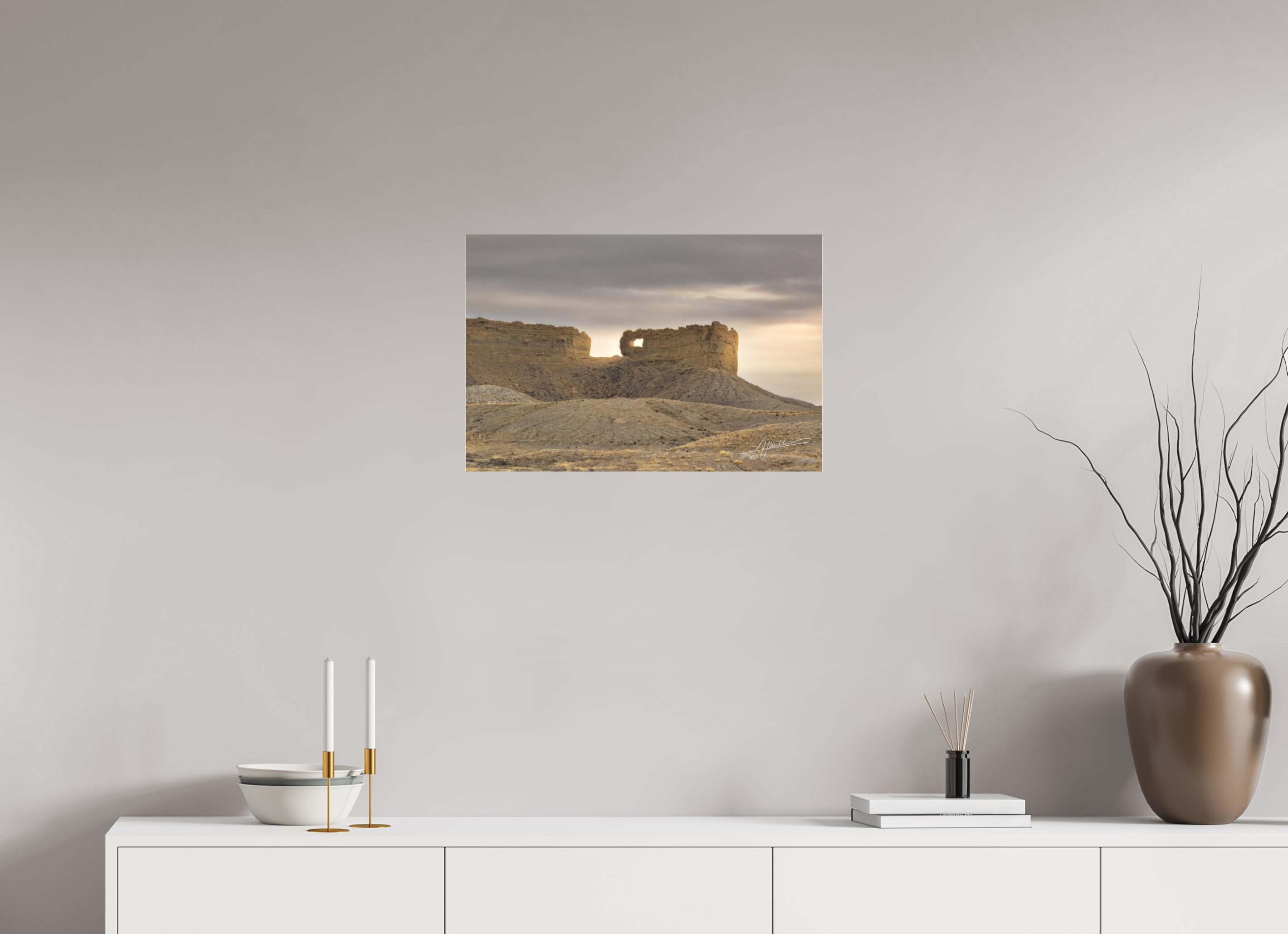 24 x 16″, Fine Pigment Under Acrylic Sun on the Buttes