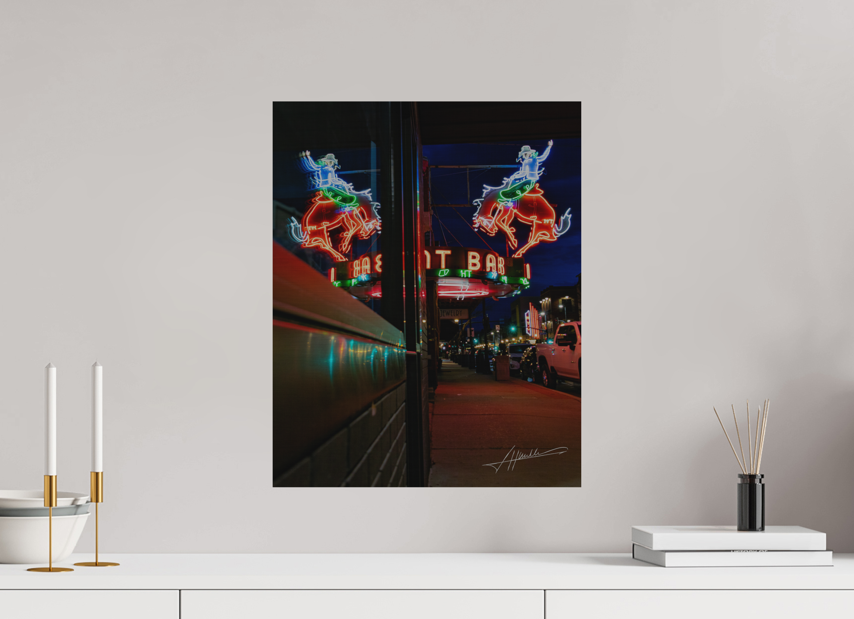 16 x 20″, Direct Brushed Aluminum Mint Bar Sherridan