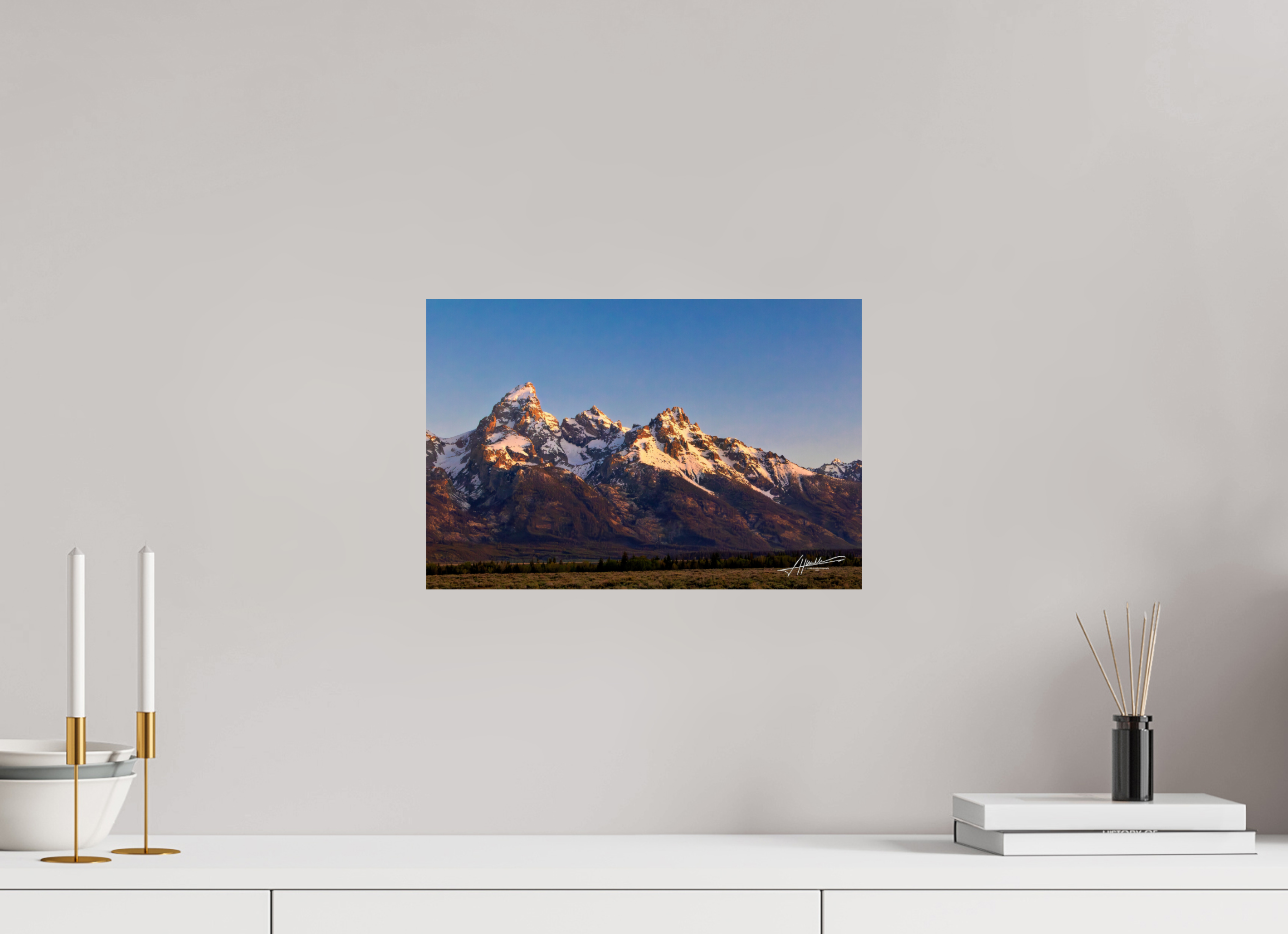 15 x 10″, ChromaLuxe HD Metal Sunrising on the Tetons