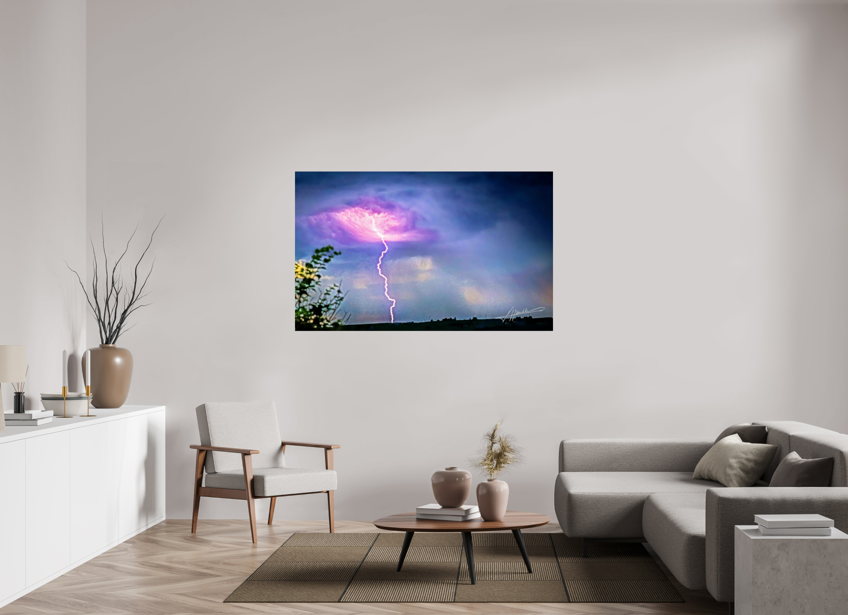 63.1 x 39″, Metallic Photo Print On Fuji Crystal Pearl Lightning Strike