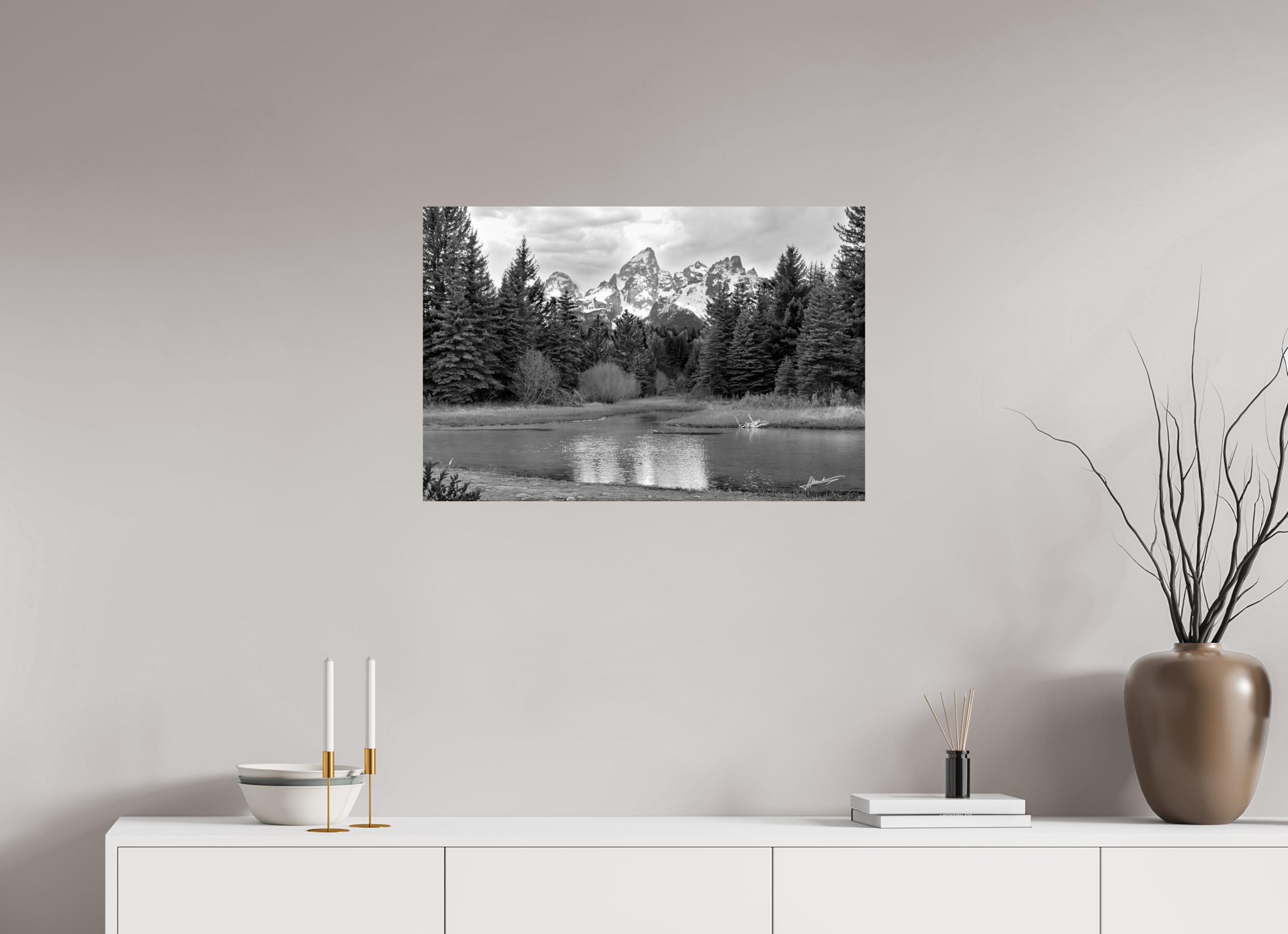 30 x 20″, Photo Print On Ilford Baryta Paper Mountain Reflection