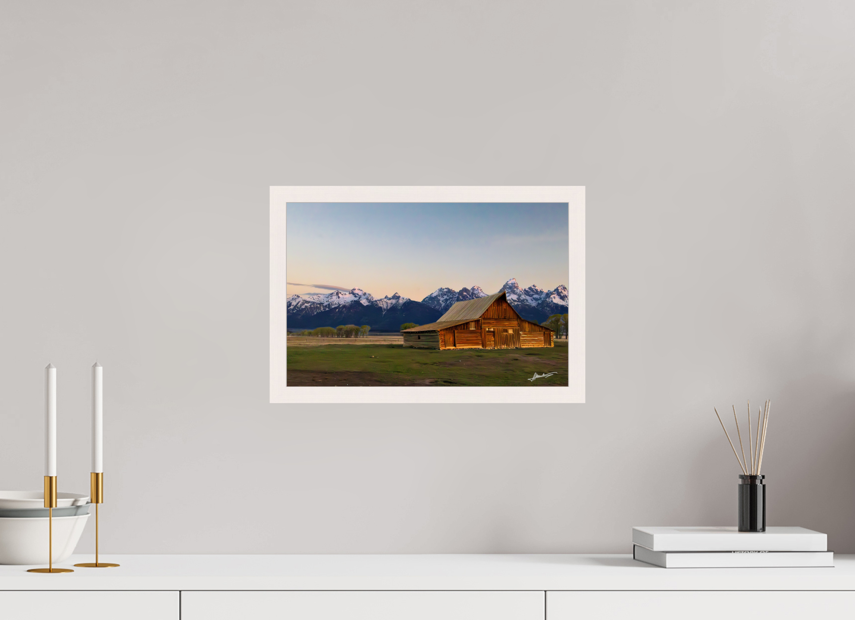 15 x 10″, Gallery Frame Sunrise on the T.A. Barn