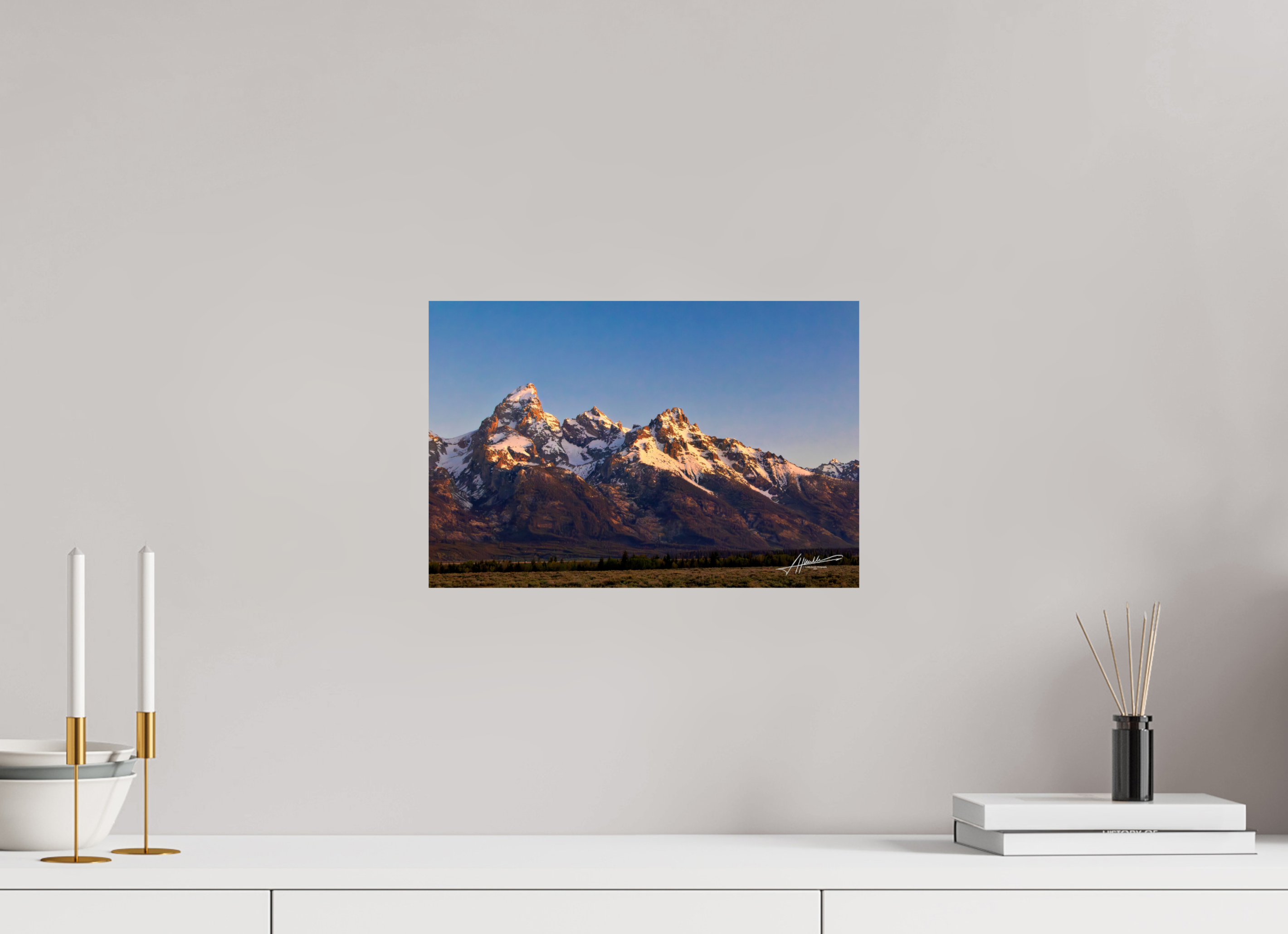 15 x 10″, Photo Print On Fuji Crystal DP II Sunrising on the Tetons
