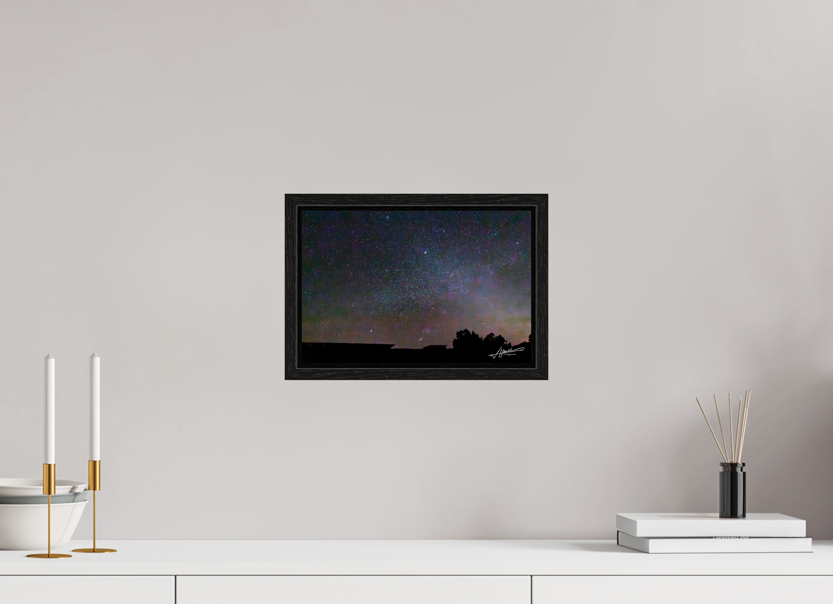 12 x 8″, Floater Frame Watching the Stars
