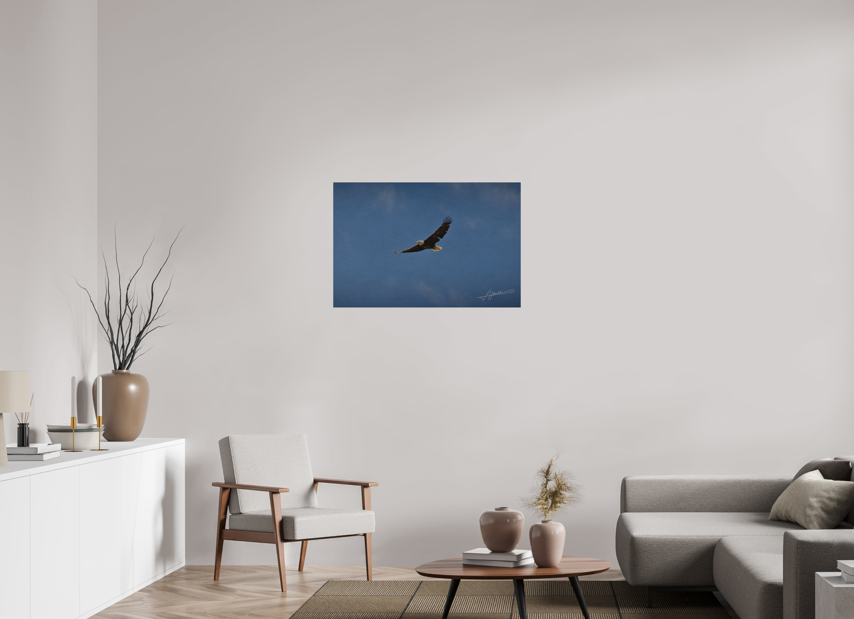 36 x 24″, Direct Brushed Aluminum Soaring Free