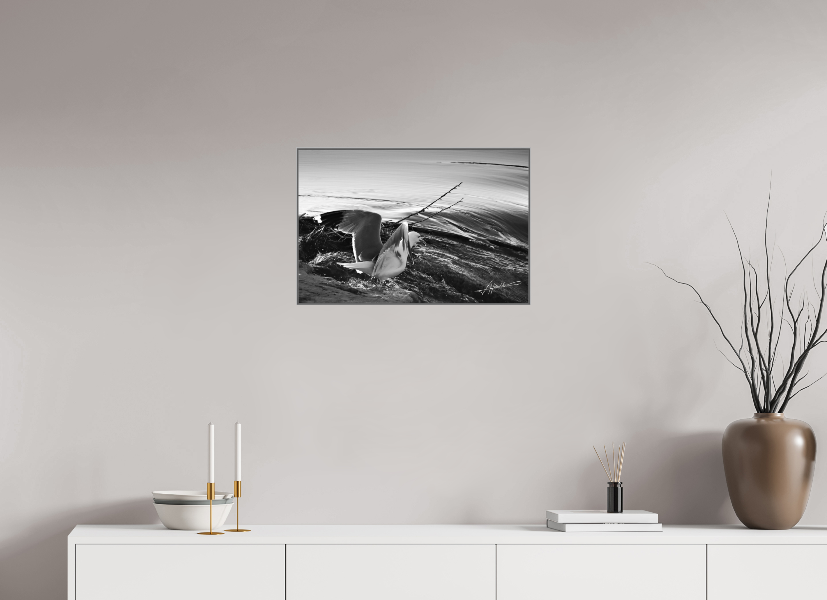 24 x 16″, Aluminum ArtBox Seagull Takes Flight