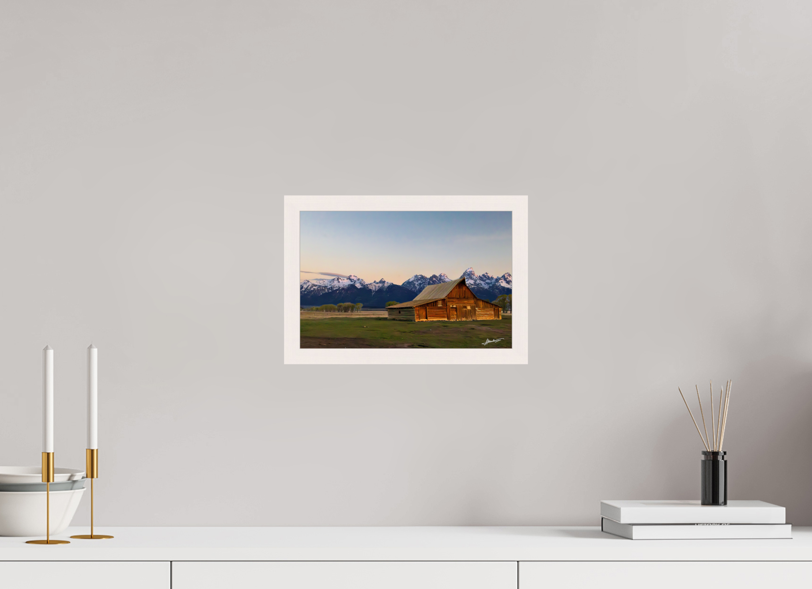 12 x 8″, Gallery Frame Sunrise on the T.A. Barn