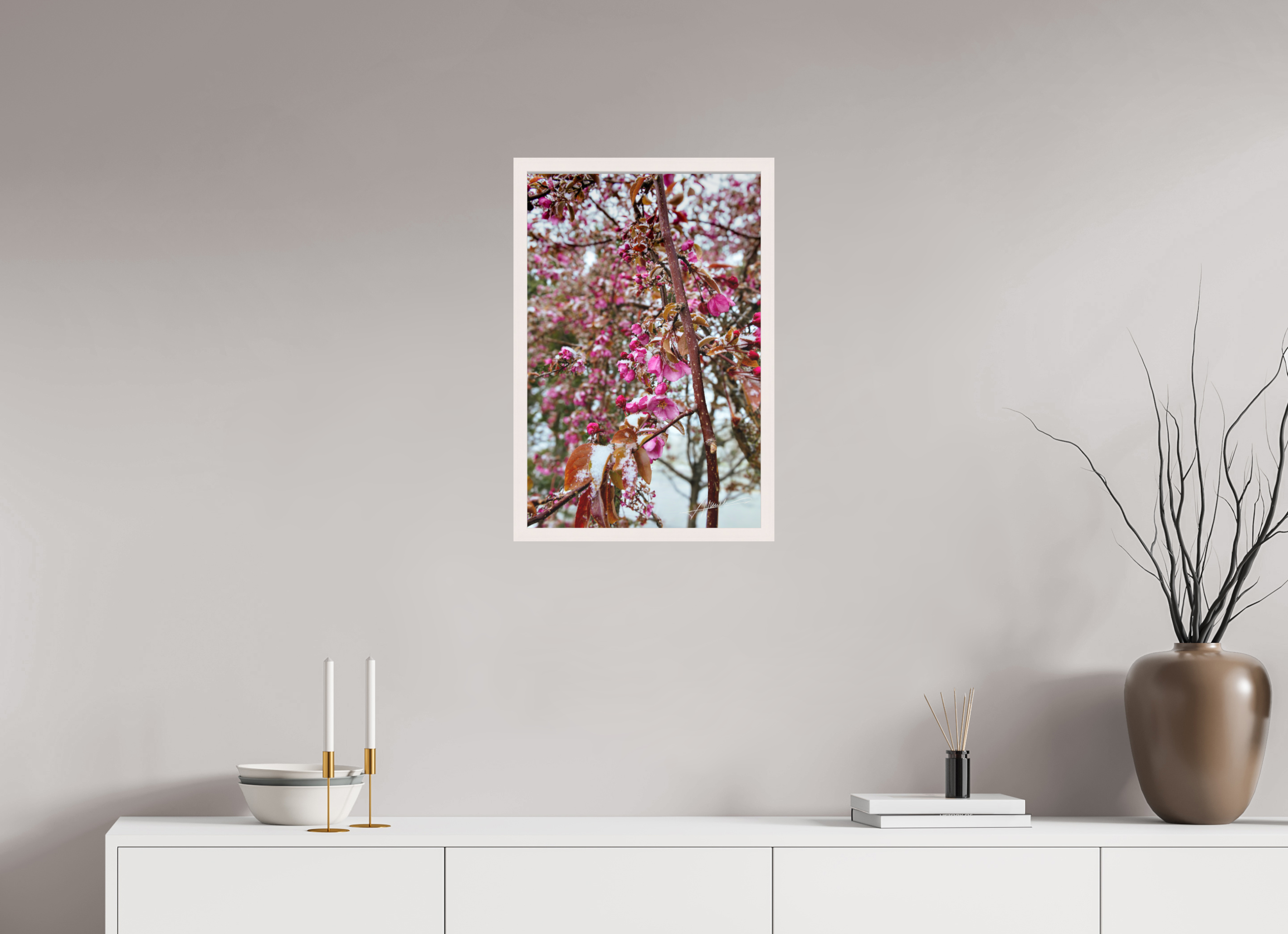 16 x 24″, Shadow Box Frame Late Spring Snow