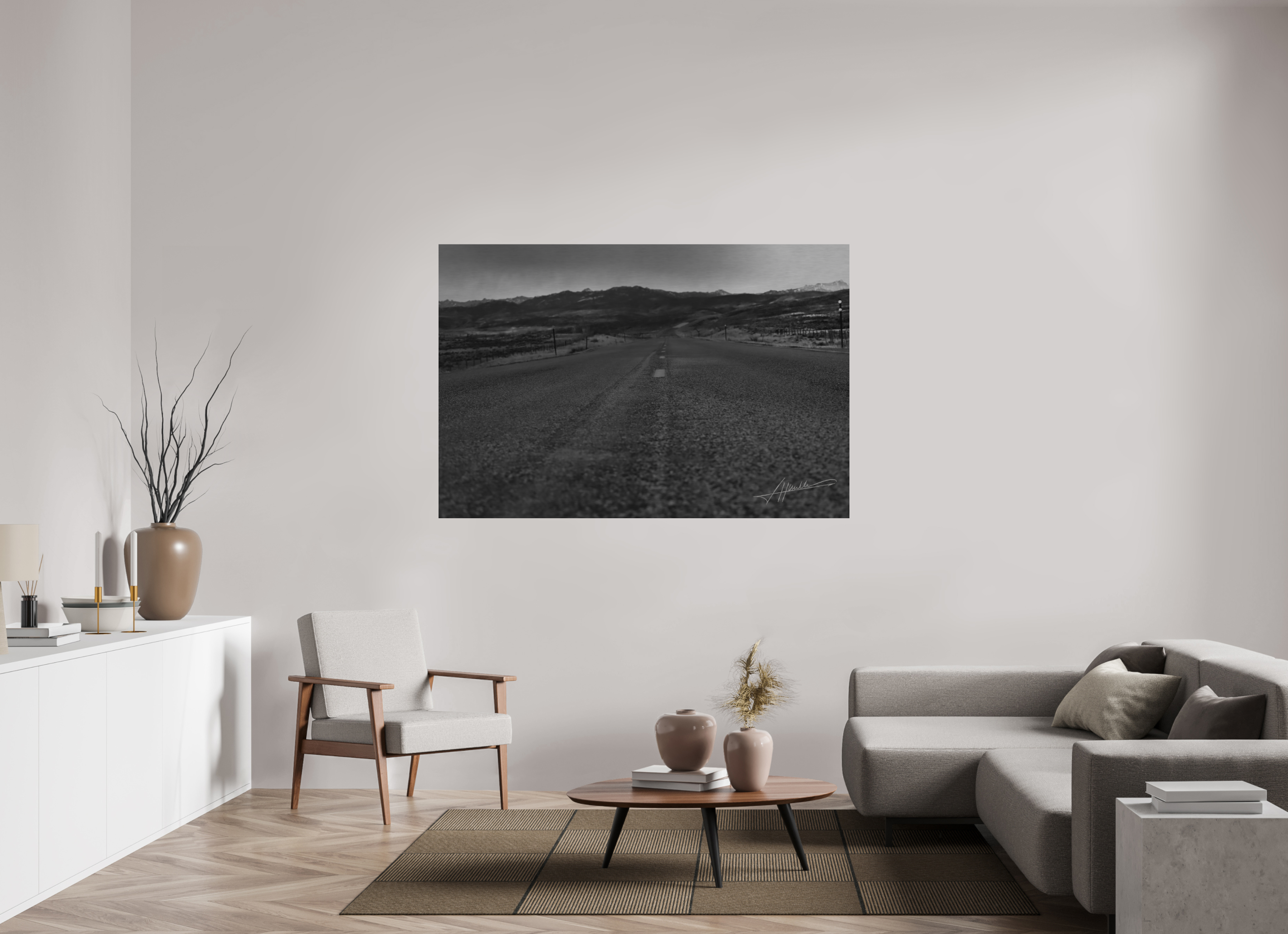 66 x 44″, Direct Brushed Aluminum Highway to the Storm