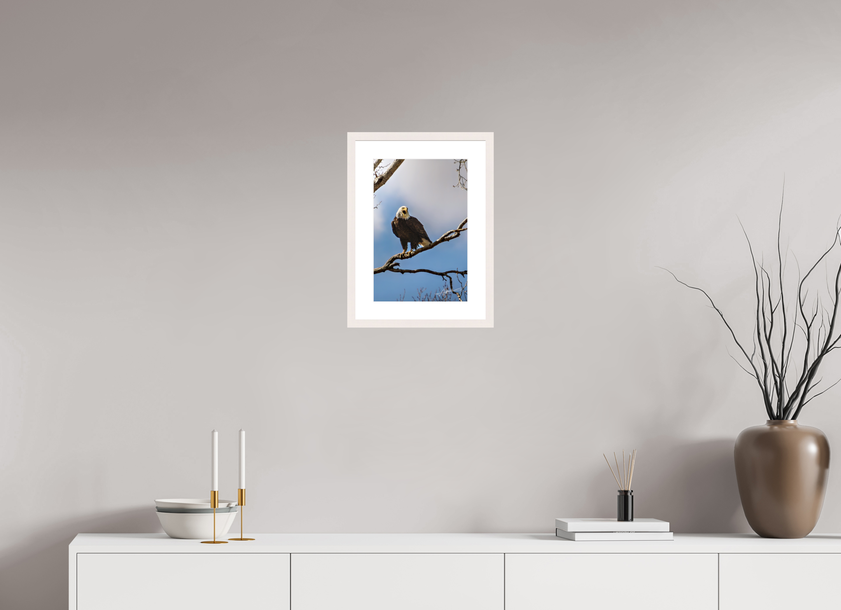 10 x 15″, Solid Wood Frame with Passe-partout The Eagle's Call