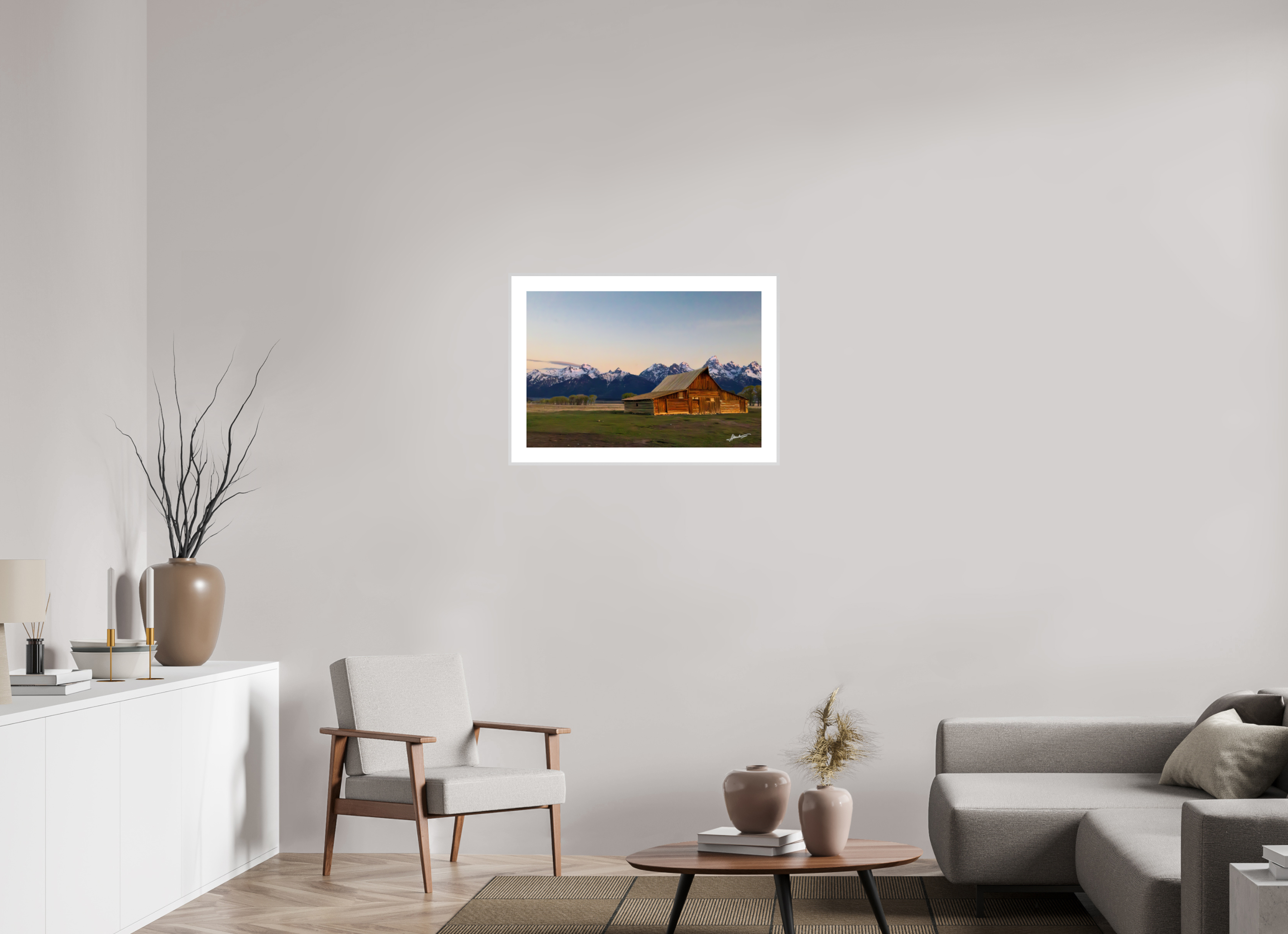 30 x 20″, Changeable Magnetic Frame Sunrise on the T.A. Barn