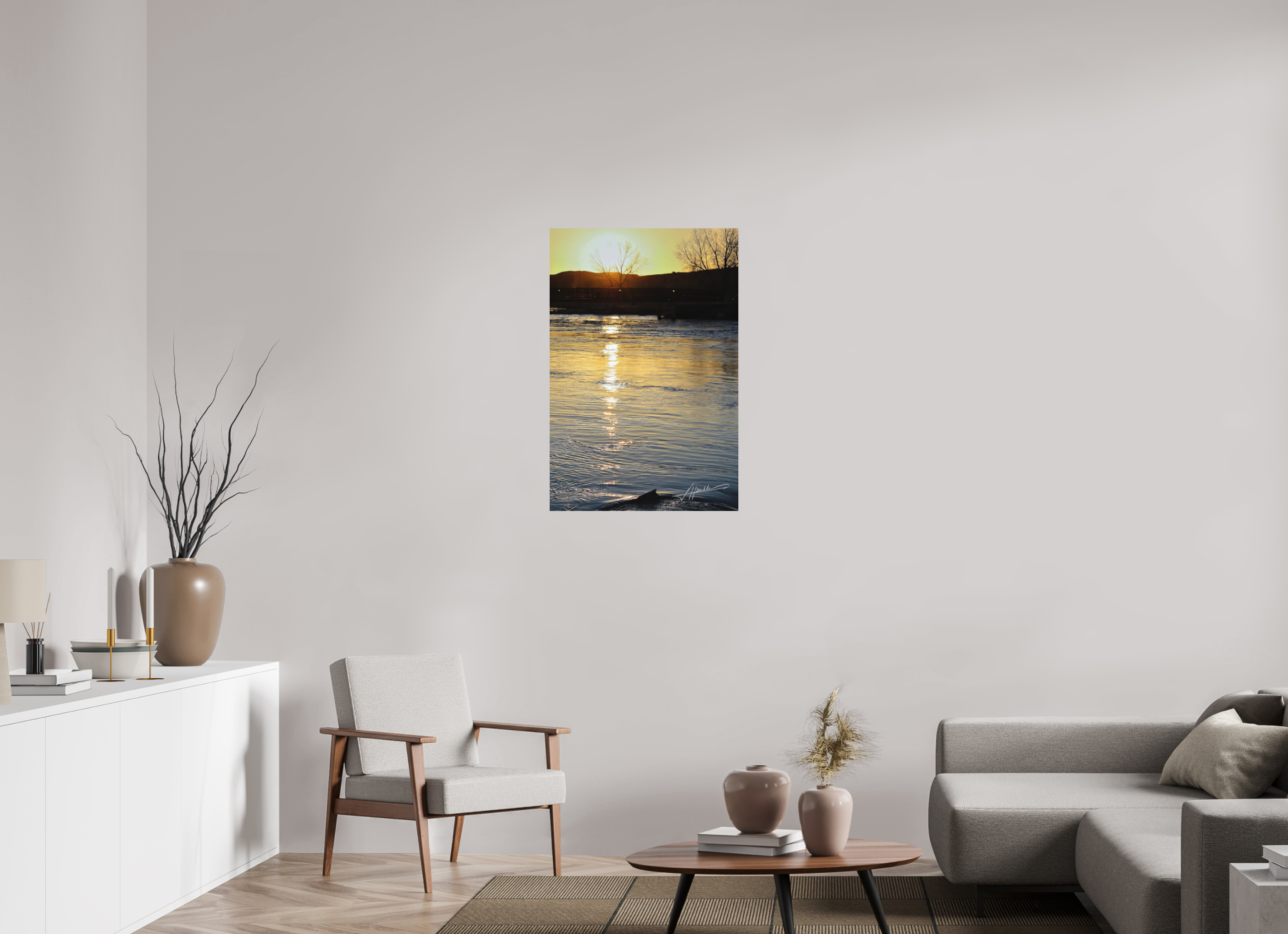 24 x 36″, Metal Dibond Sunset on the River