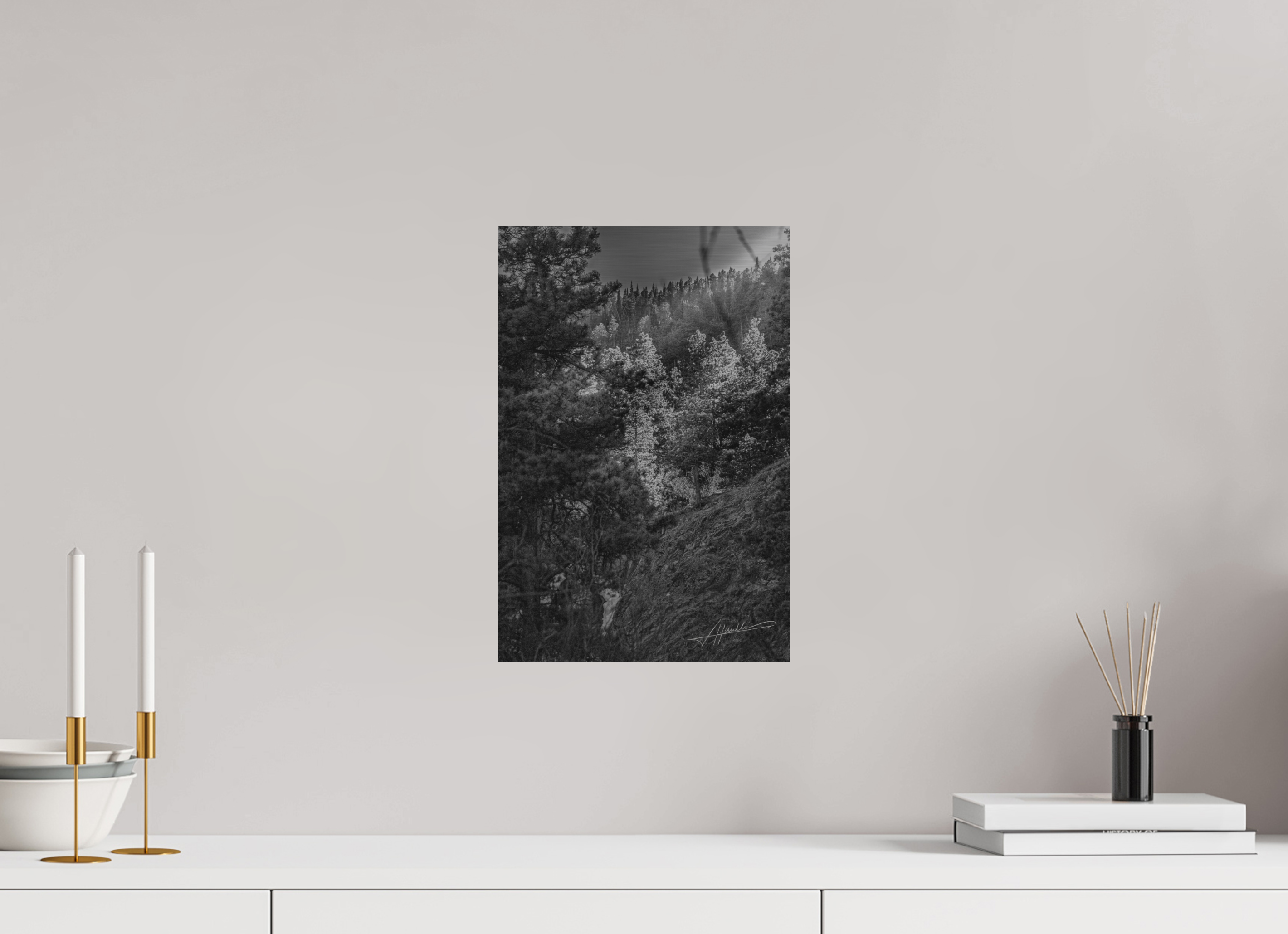 10 x 15″, Direct Brushed Aluminum Sun in the Mountains
