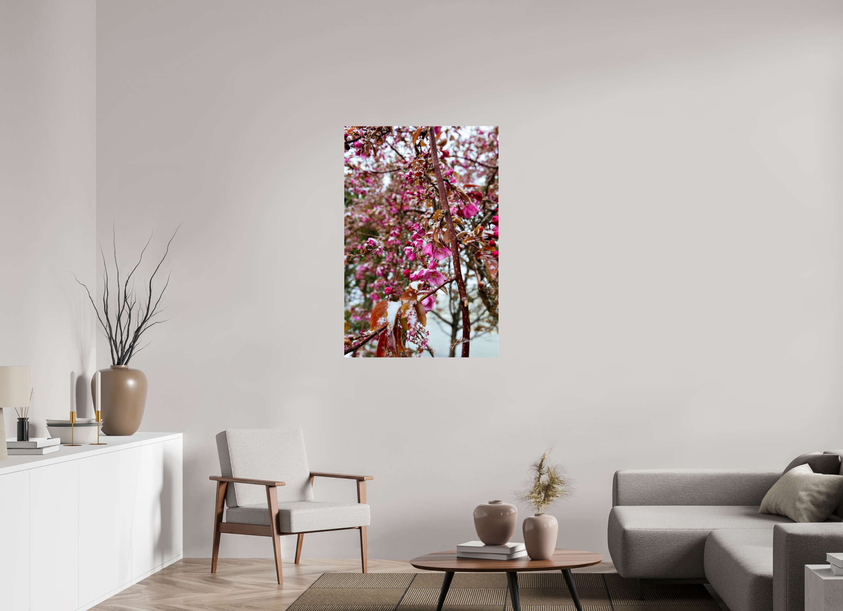 30 x 45″, Metallic Under Acrylic Late Spring Snow