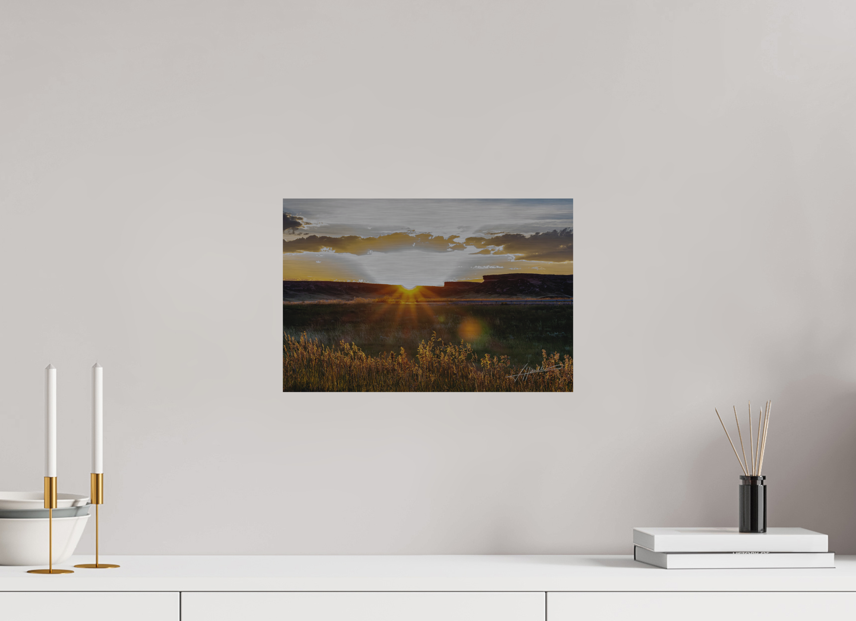 15 x 10″, Direct Brushed Aluminum Sunrise on the Planes