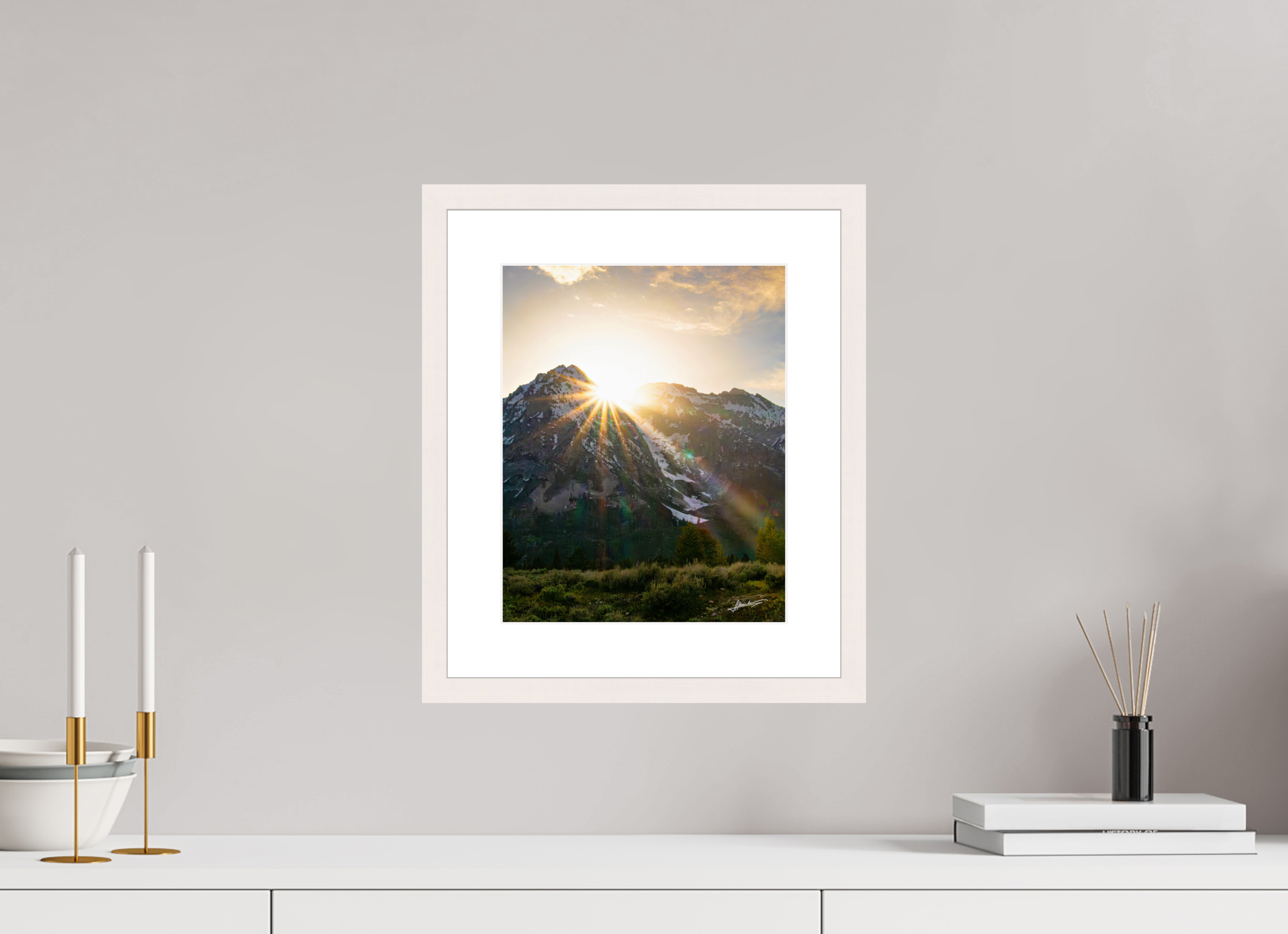 10 x 12.5″, Solid Wood Frame with Passe-partout The Last Ray