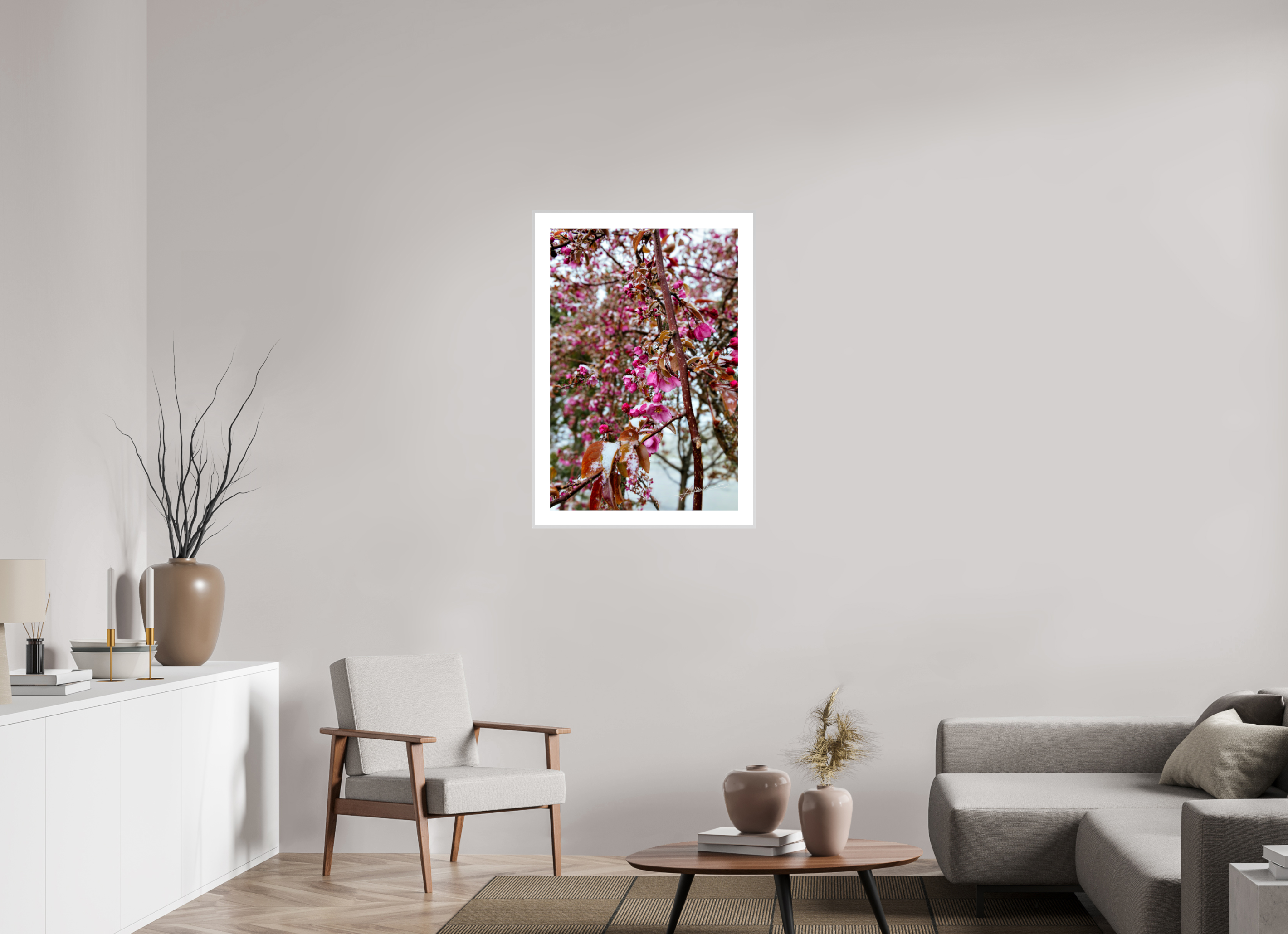 24 x 36″, Changeable Magnetic Frame Late Spring Snow