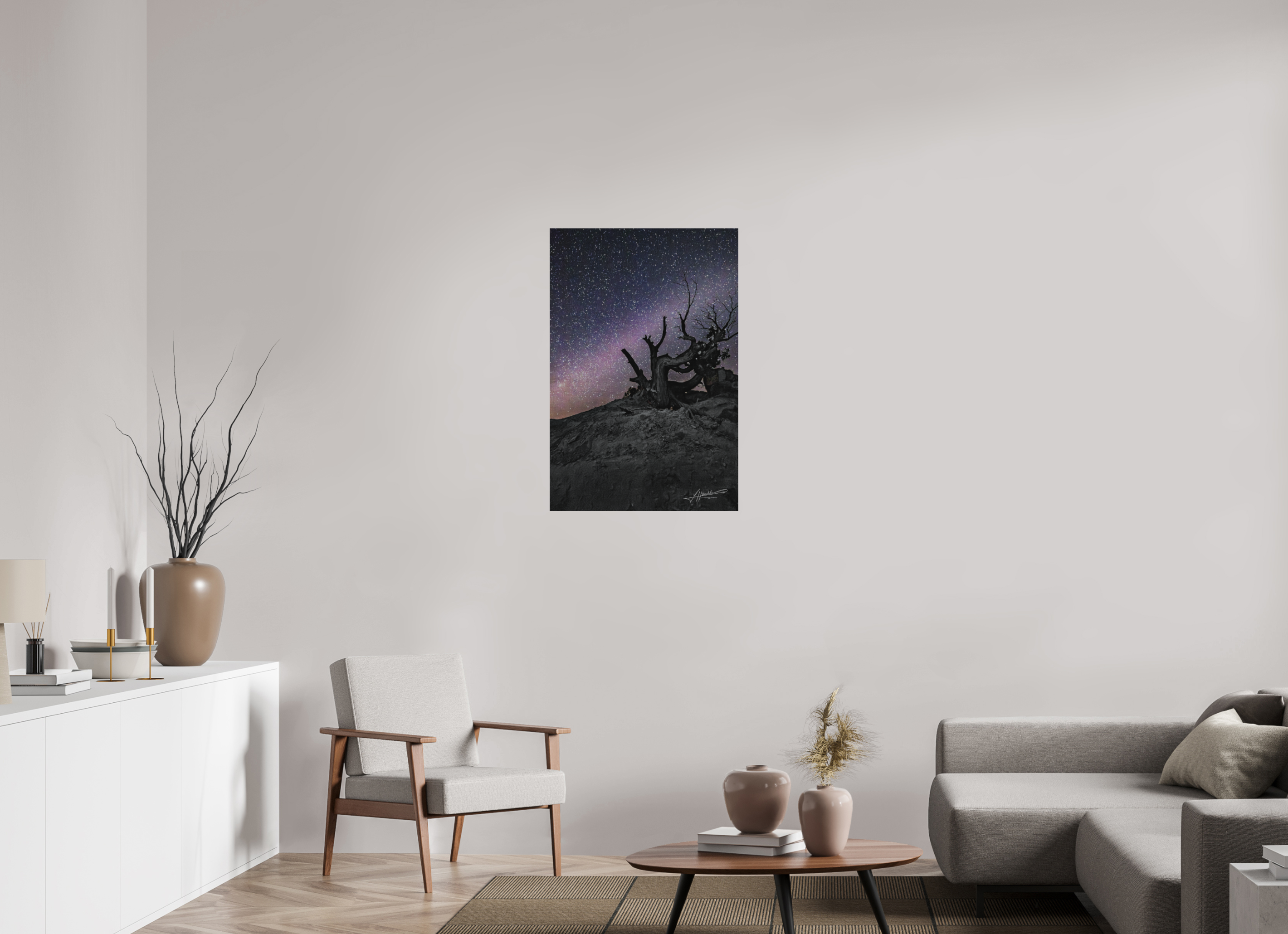 24 x 36″, Direct Brushed Aluminum Reaching the Milky Way