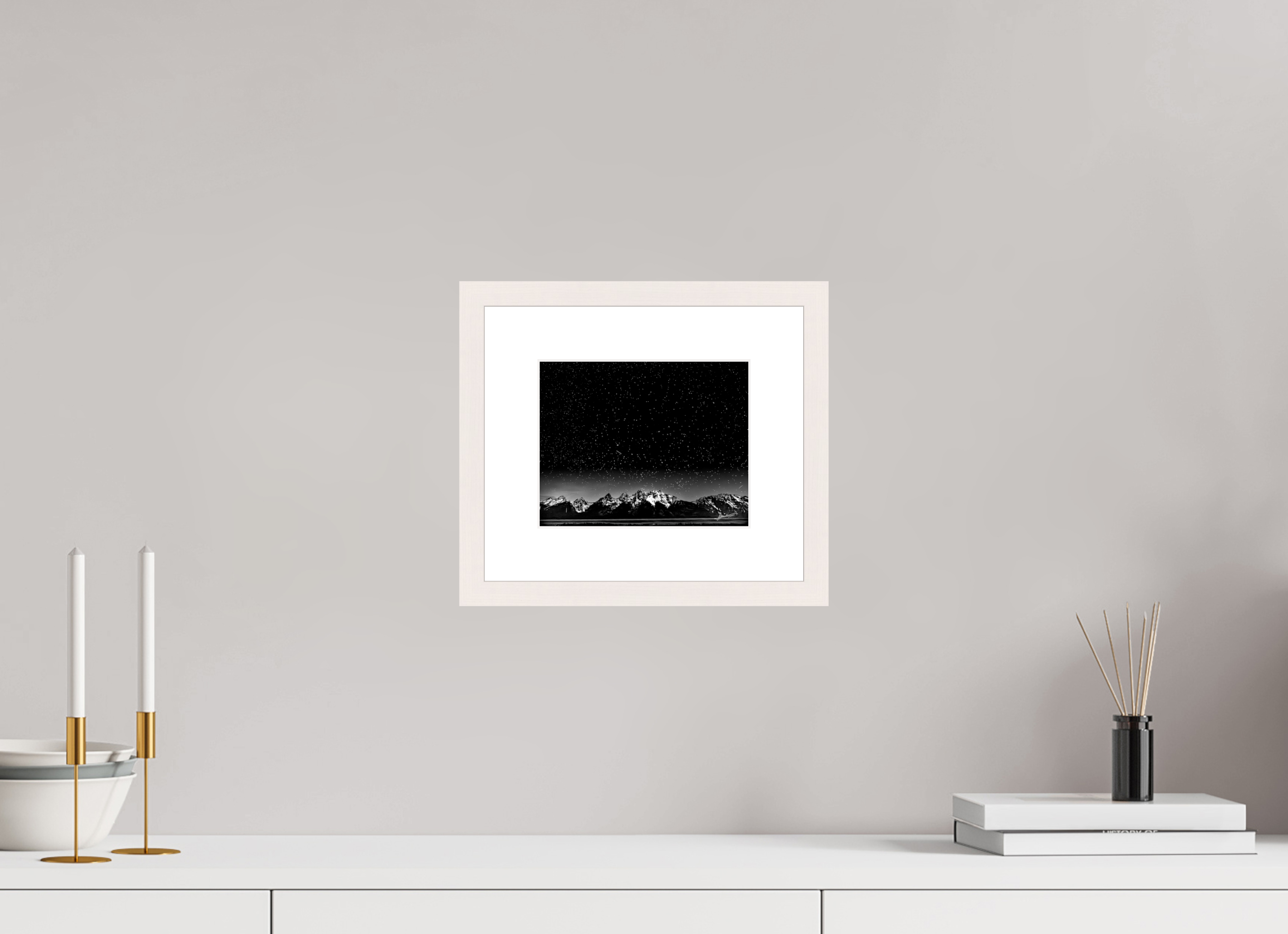 7.5 x 6″, Solid Wood Frame with Passe-partout Midnight in the Rockies