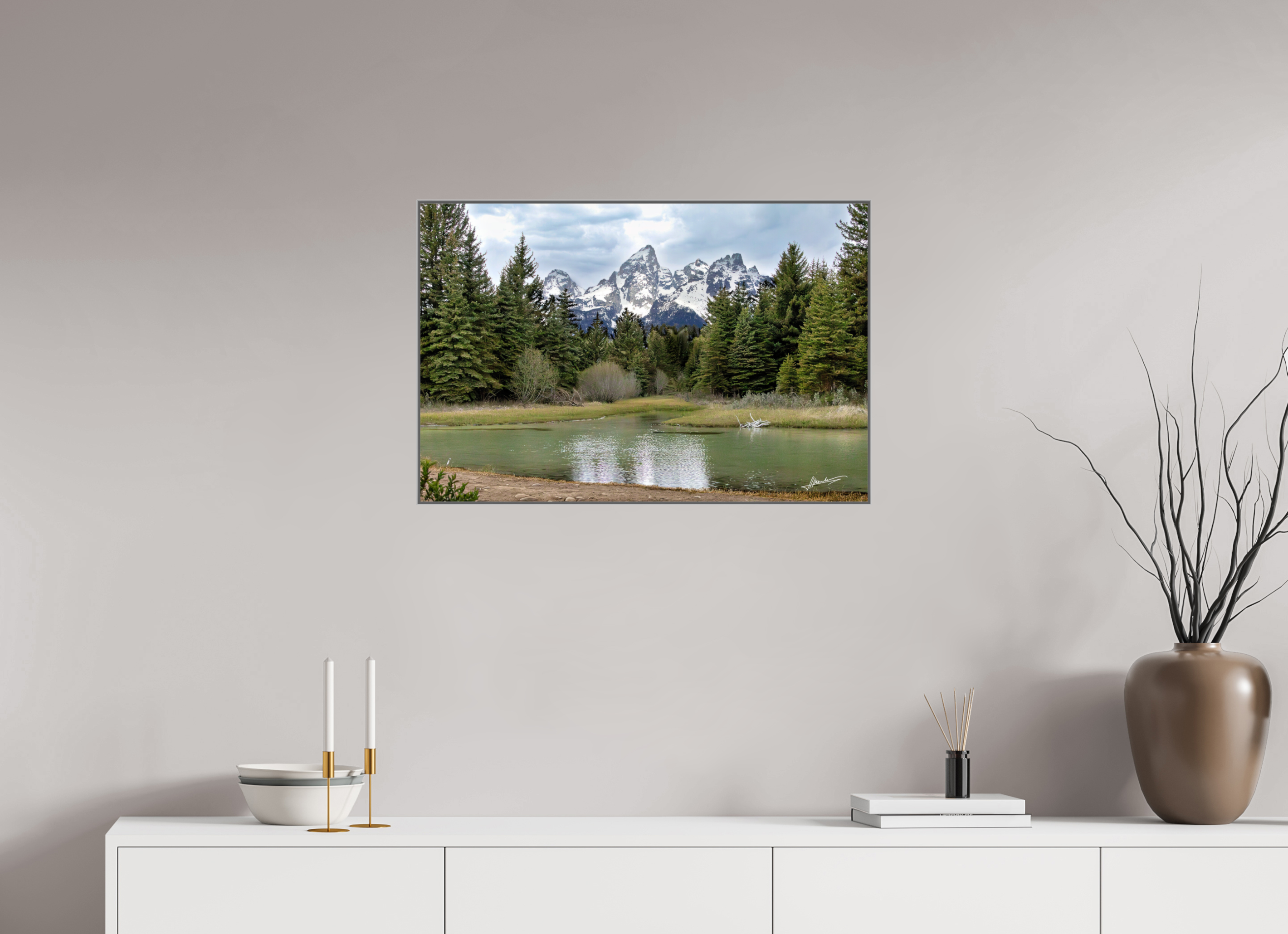 30 x 20″, Aluminum ArtBox Mountain Reflection