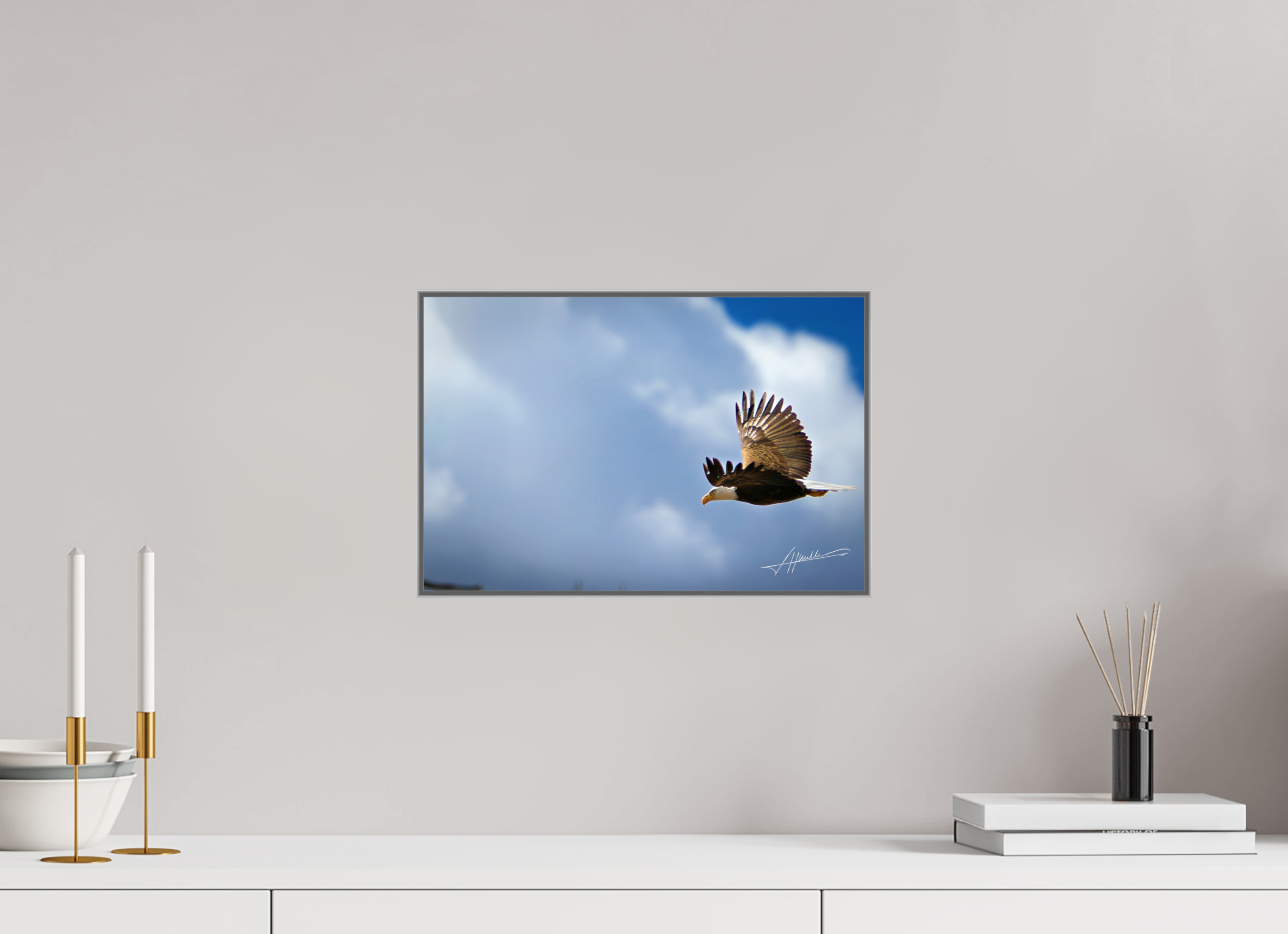 15 x 10″, Aluminum ArtBox Bald Eagle Flying