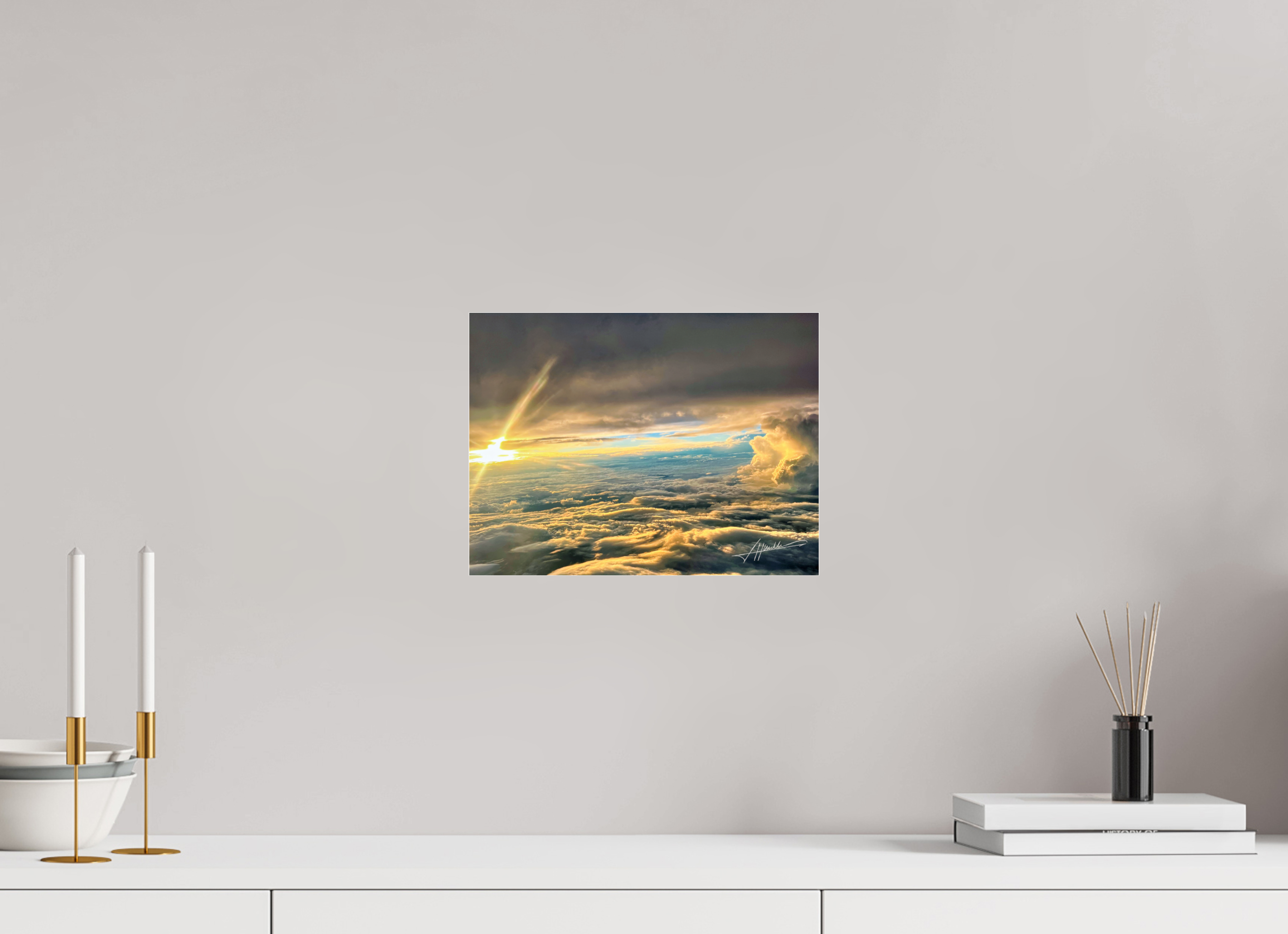 12 x 9″, Photo Print Under Acrylic Glass Above the clouds