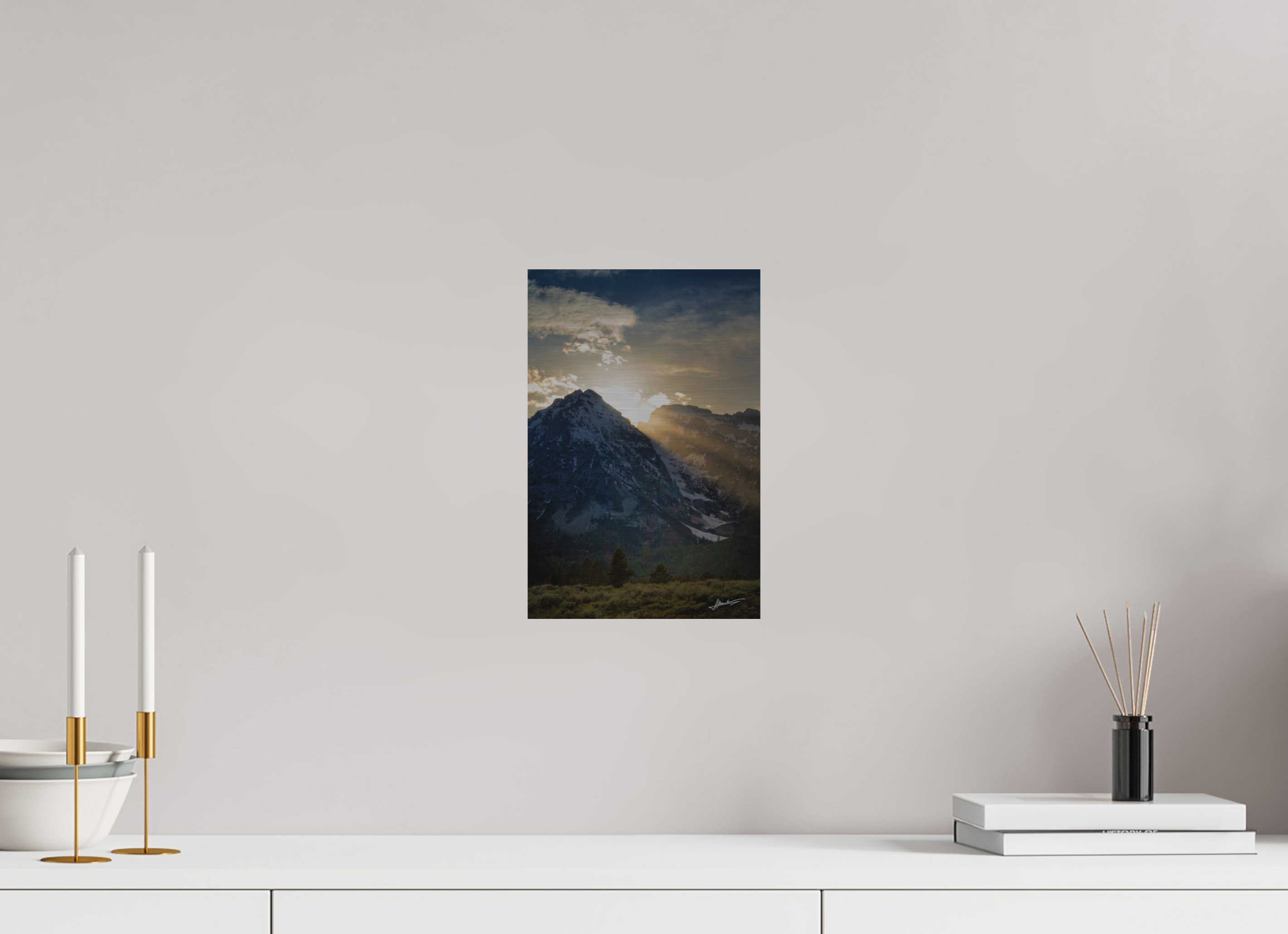 8 x 12″, Direct Brushed Aluminum Light on the Valley