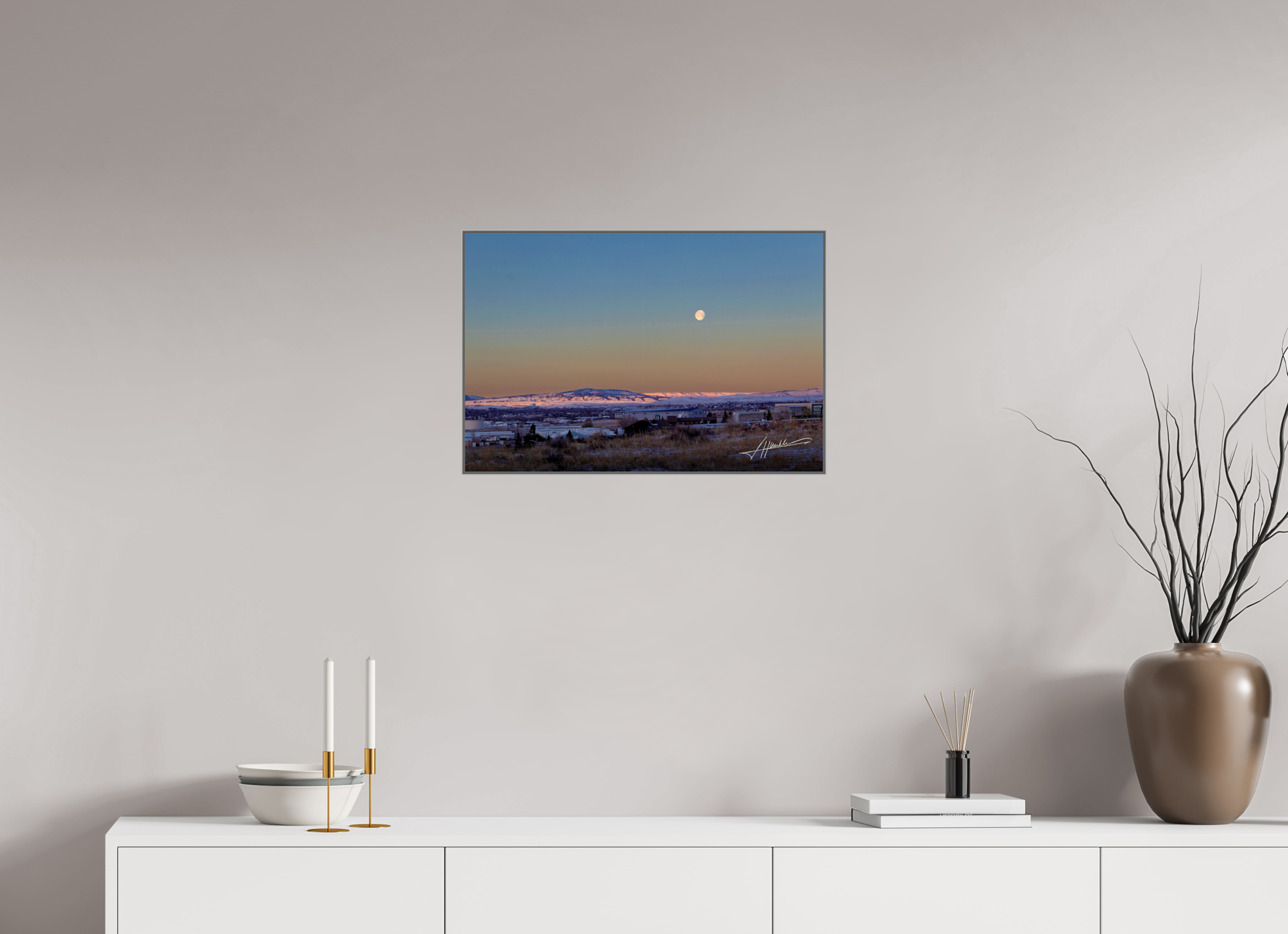 24 x 16″, Aluminum ArtBox Full Moon at Sunrise