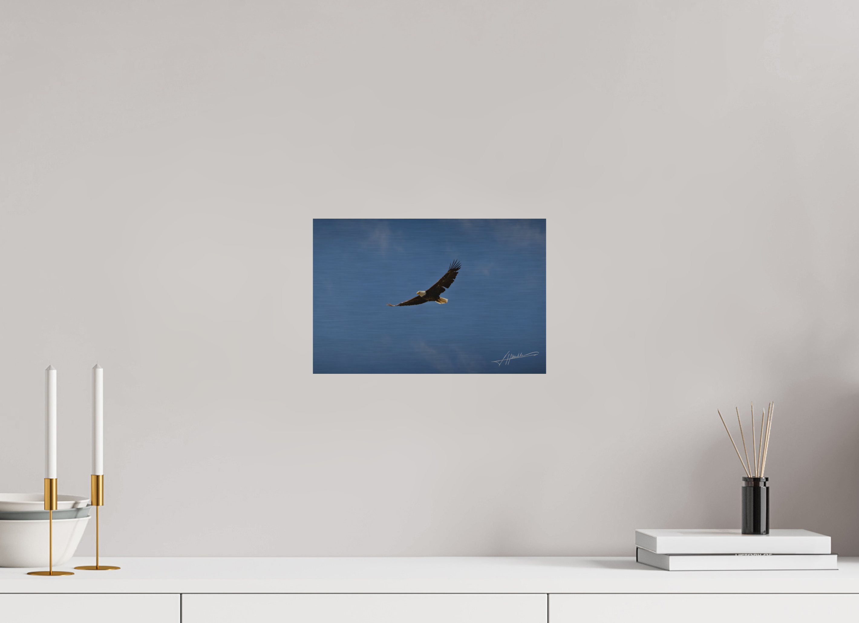 12 x 8″, Direct Brushed Aluminum Soaring Free