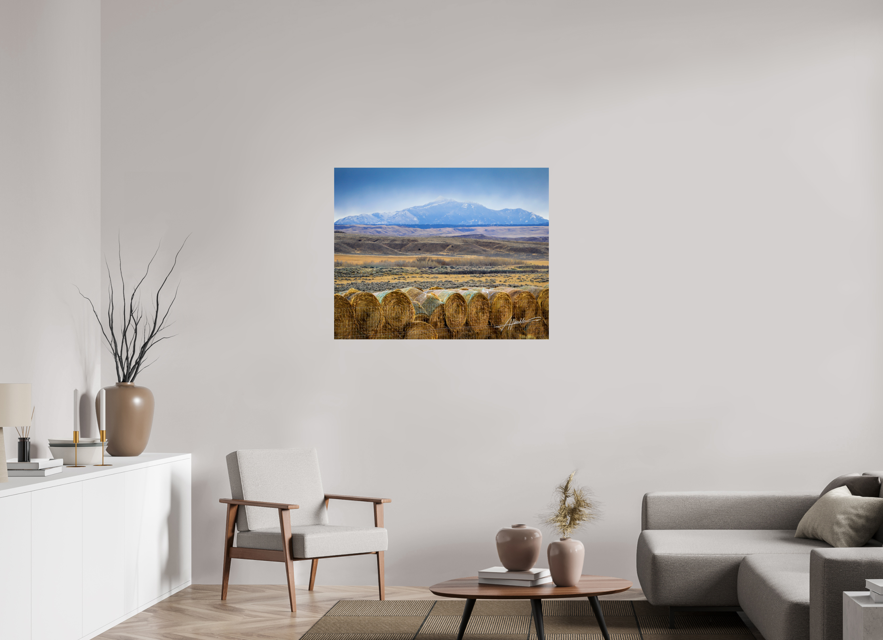 40 x 32″, Fine Art Print Hay Bales on the Prairie