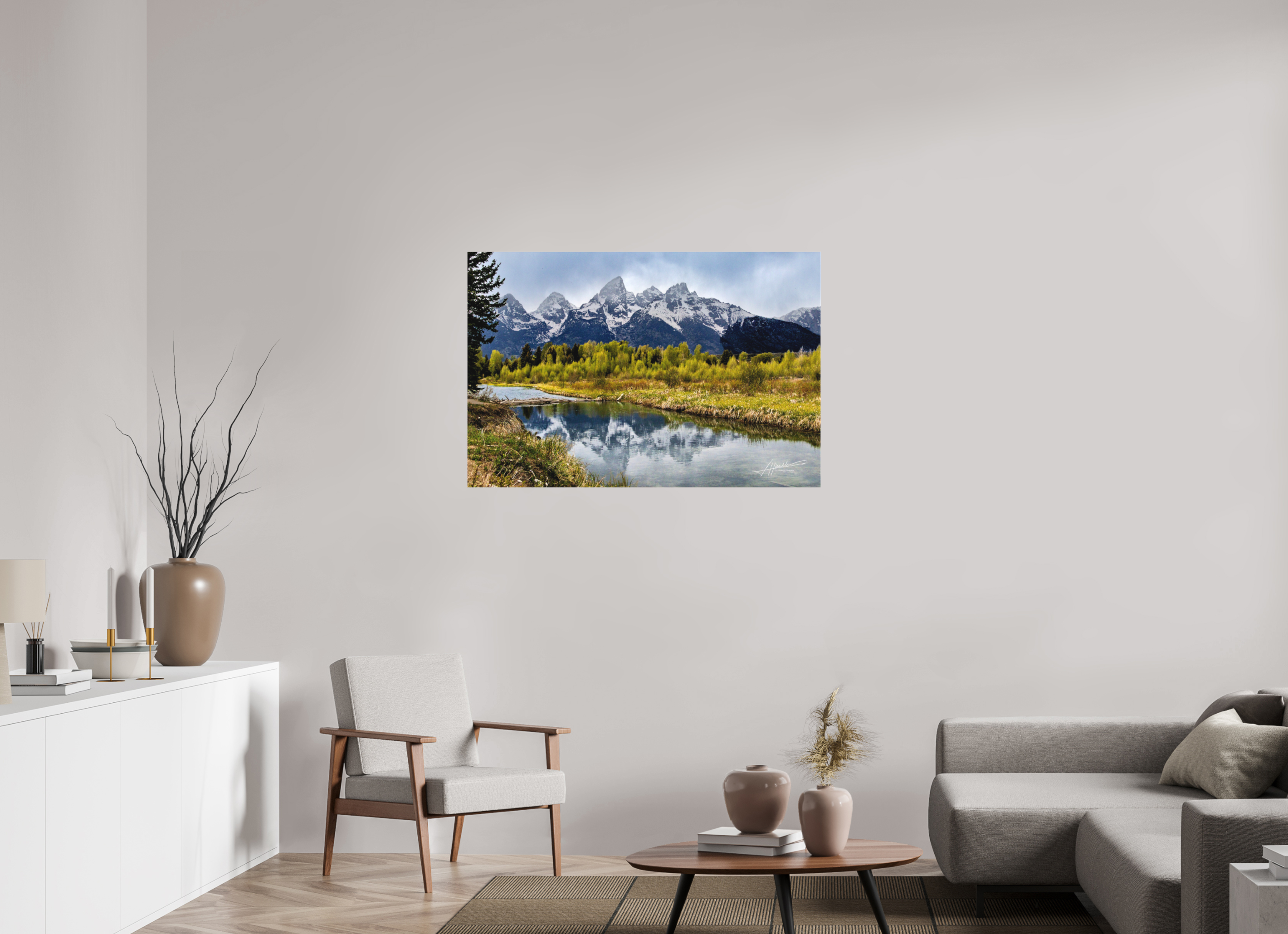 45 x 30″, Fine Pigment Under Acrylic Reflecting Peaks