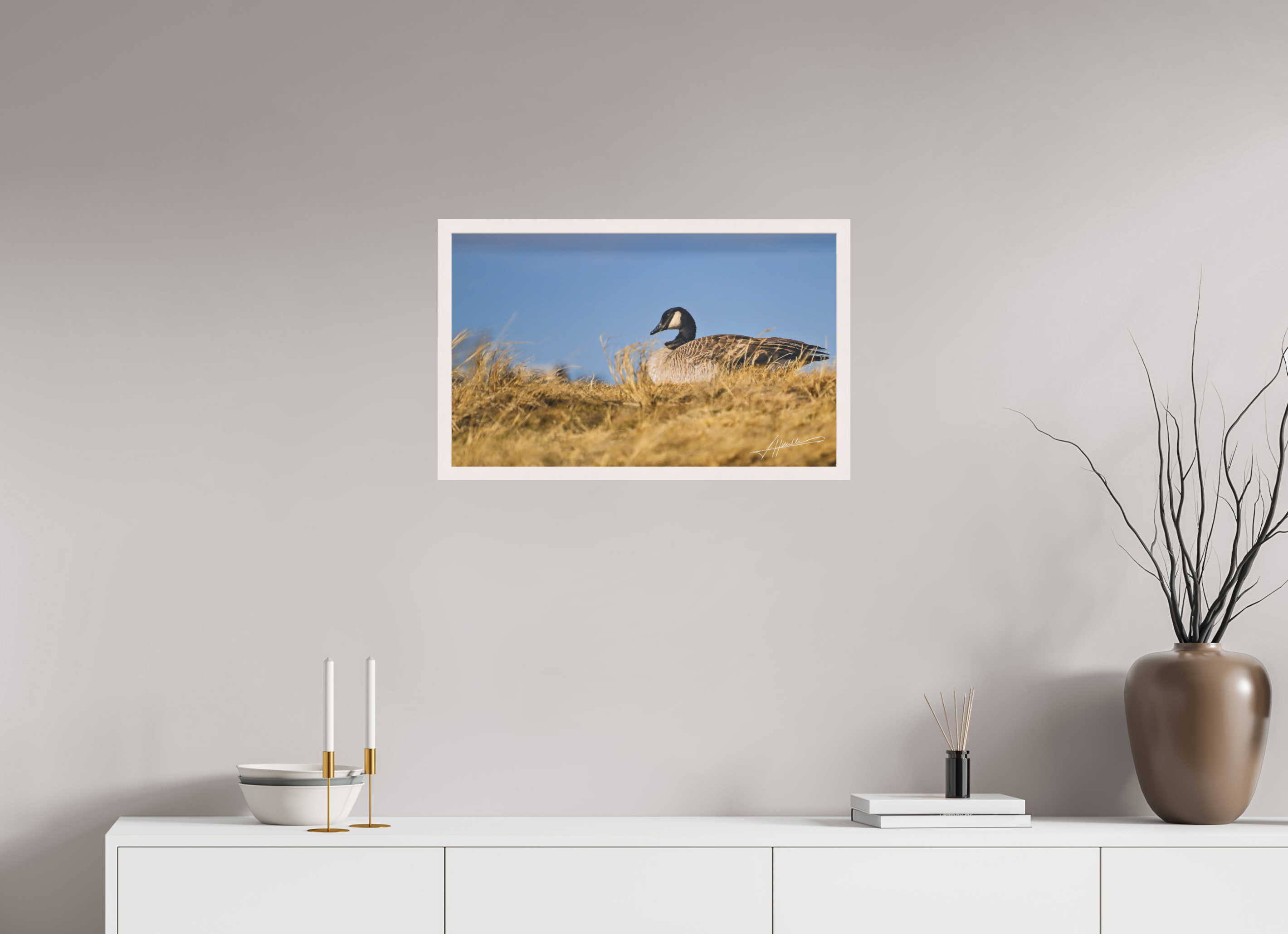 25.9 x 16″, Shadow Box Frame The Nesting Goose