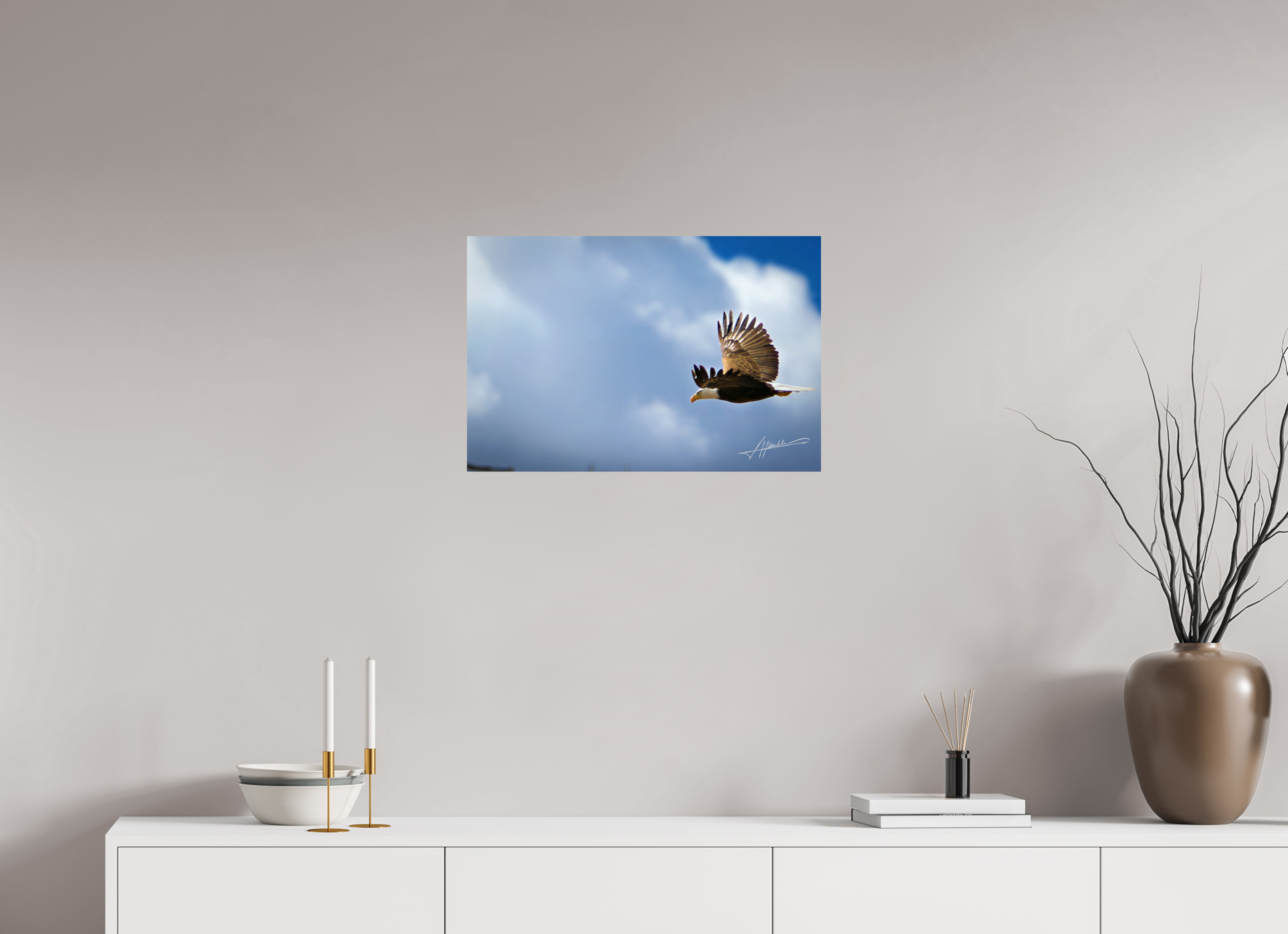 24 x 16″, Fine Art Print Bald Eagle Flying