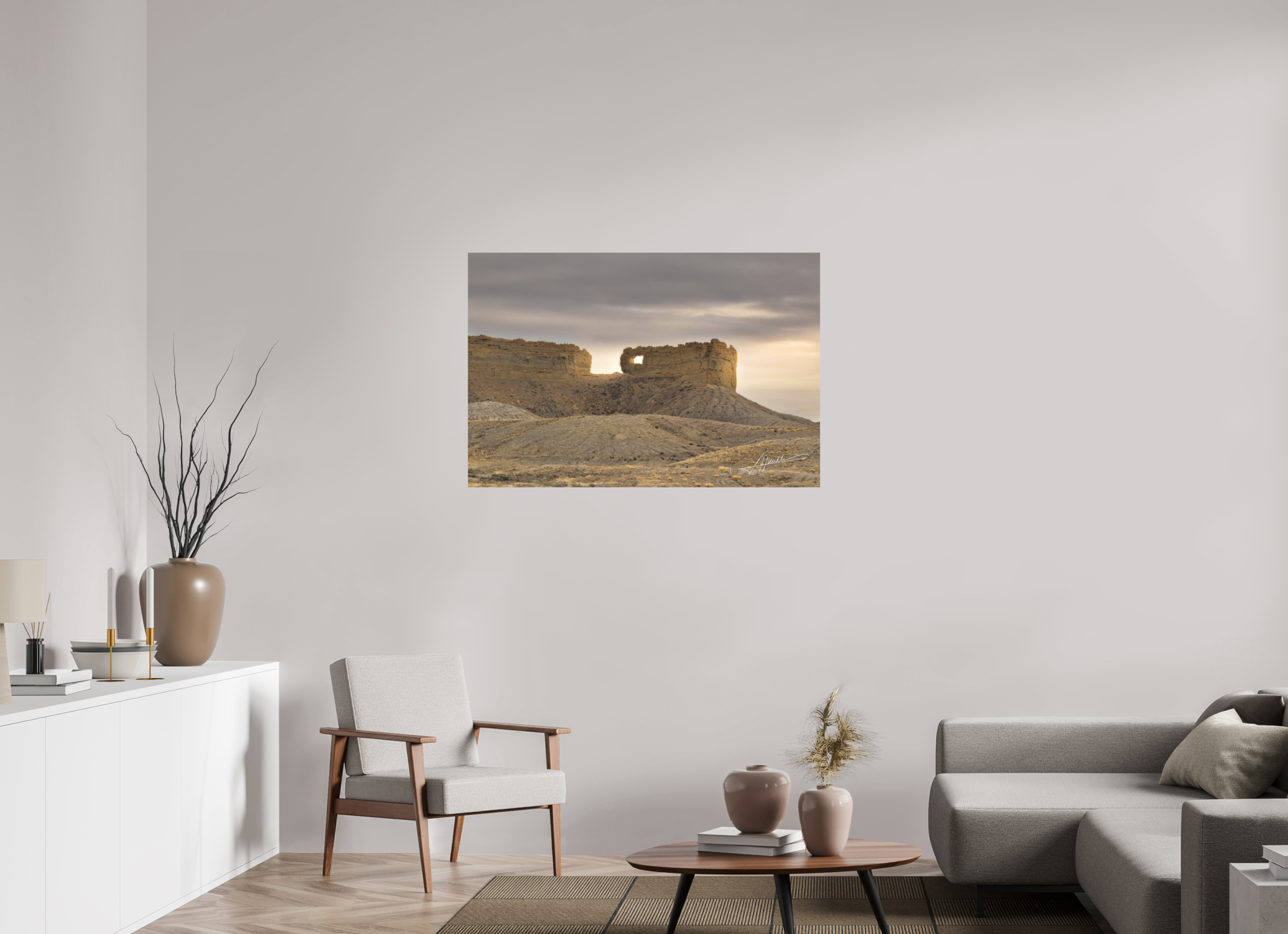 45 x 30″, Fine Art Print Sun on the Buttes
