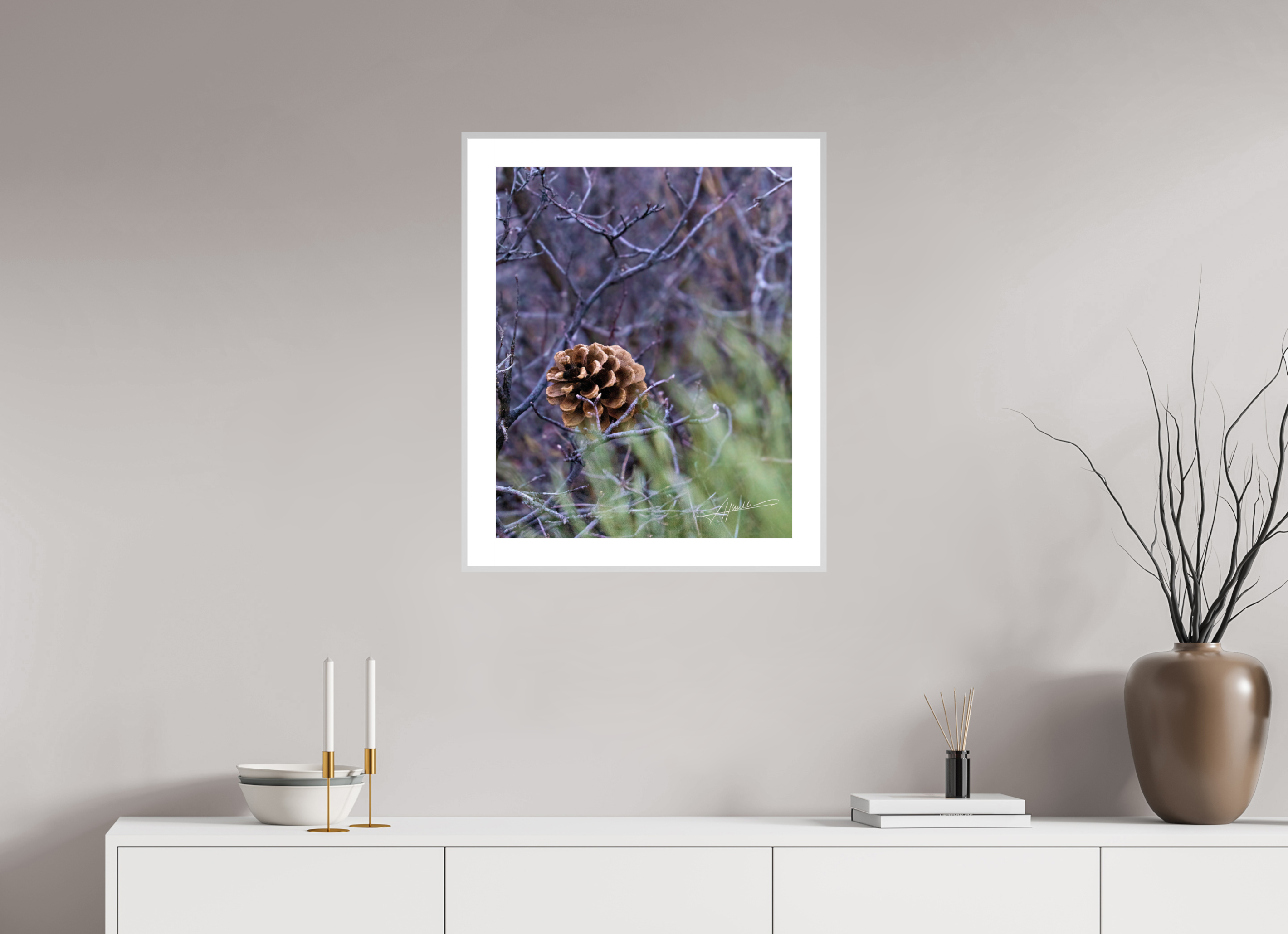 20 x 25″, Changeable Magnetic Frame Mountain Pinecone