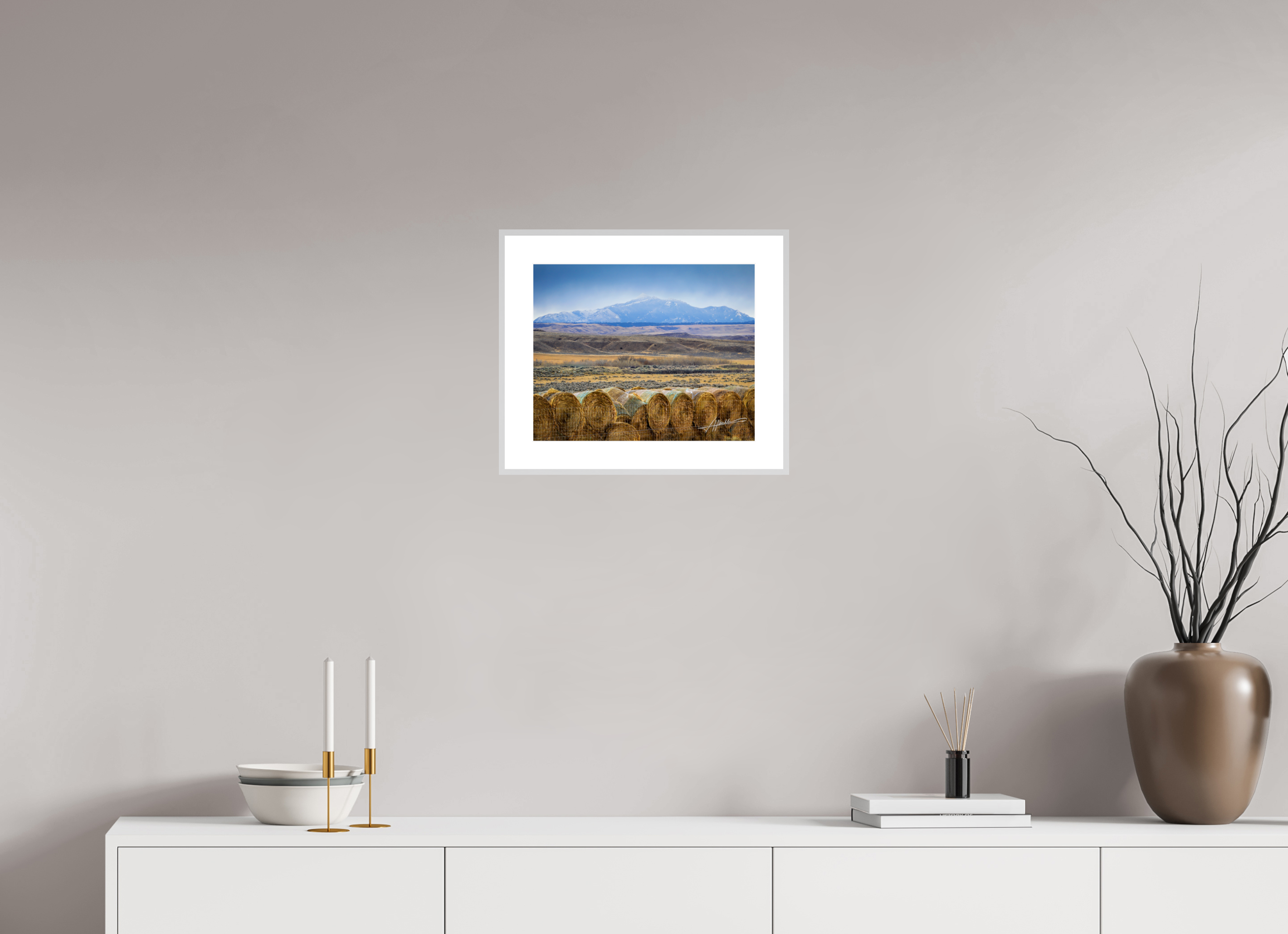 15 x 12″, Changeable Magnetic Frame Hay Bales on the Prairie